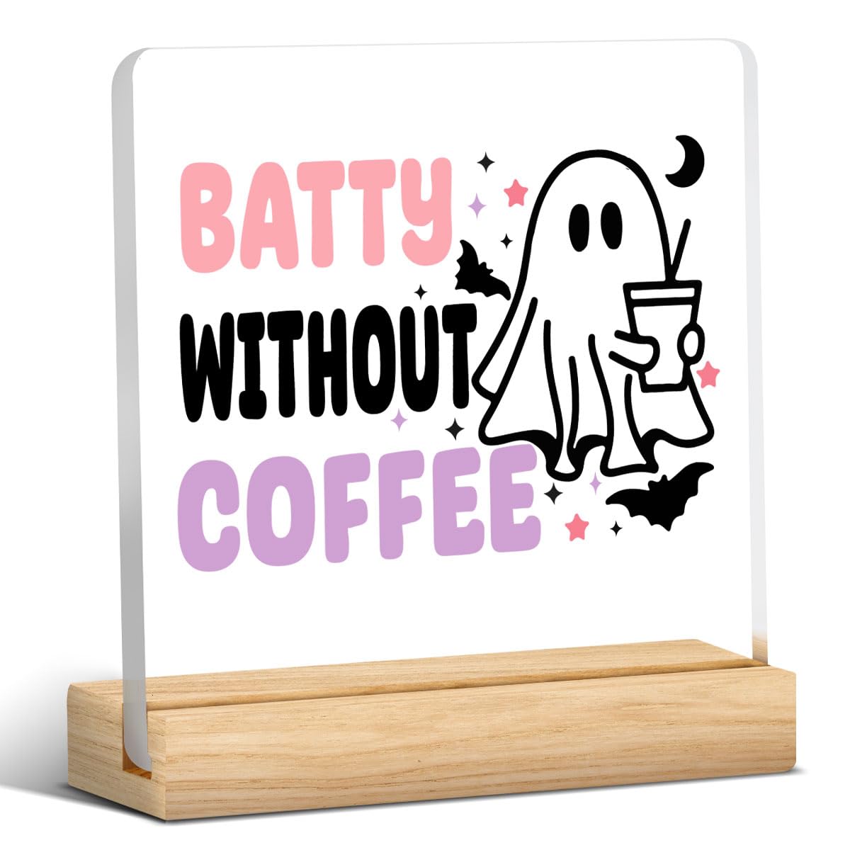 Cute Halloween Decor Indoor Ghost Hocus Pocus I Need Coffee to Focus Sign