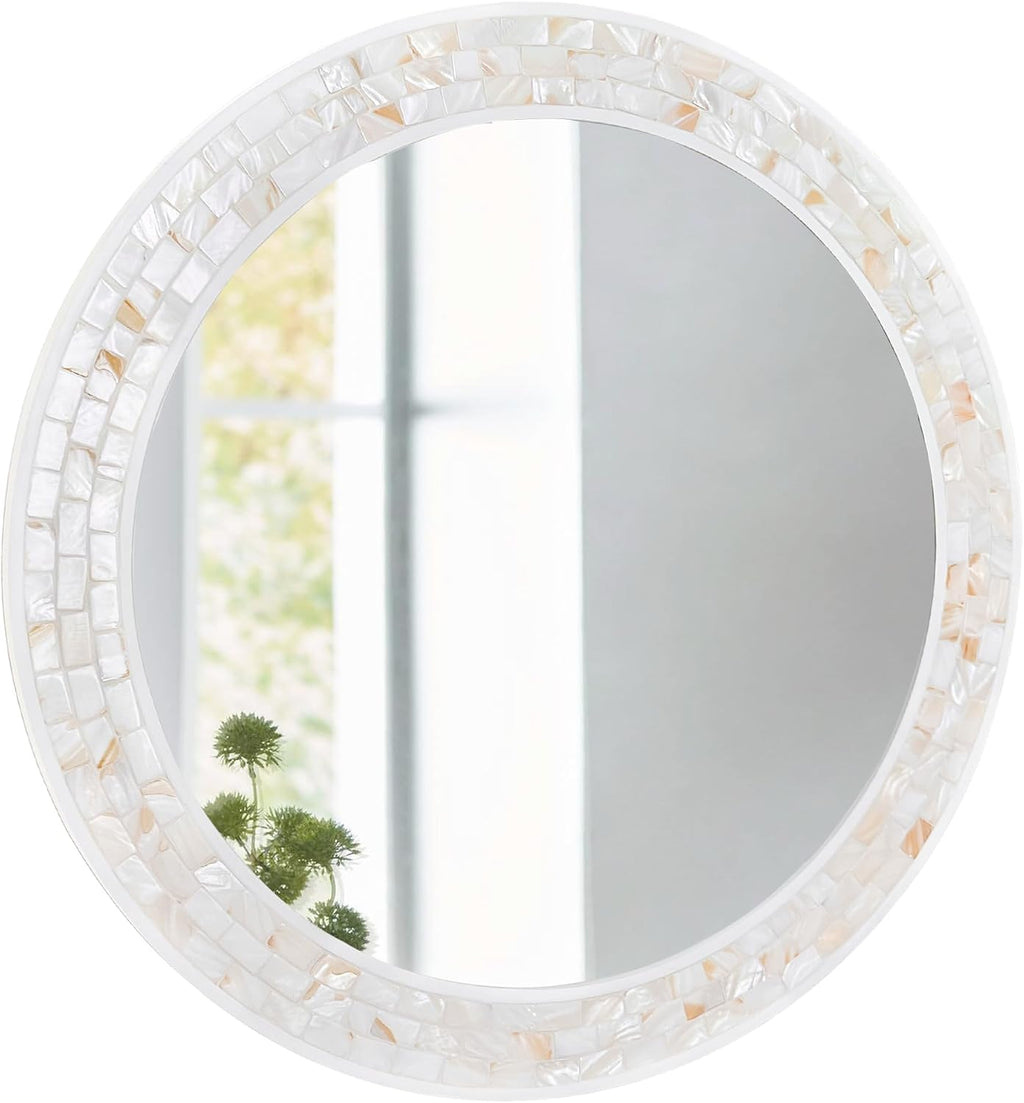 24 Inch Round Mirrors with Mosaic Frame for Wall