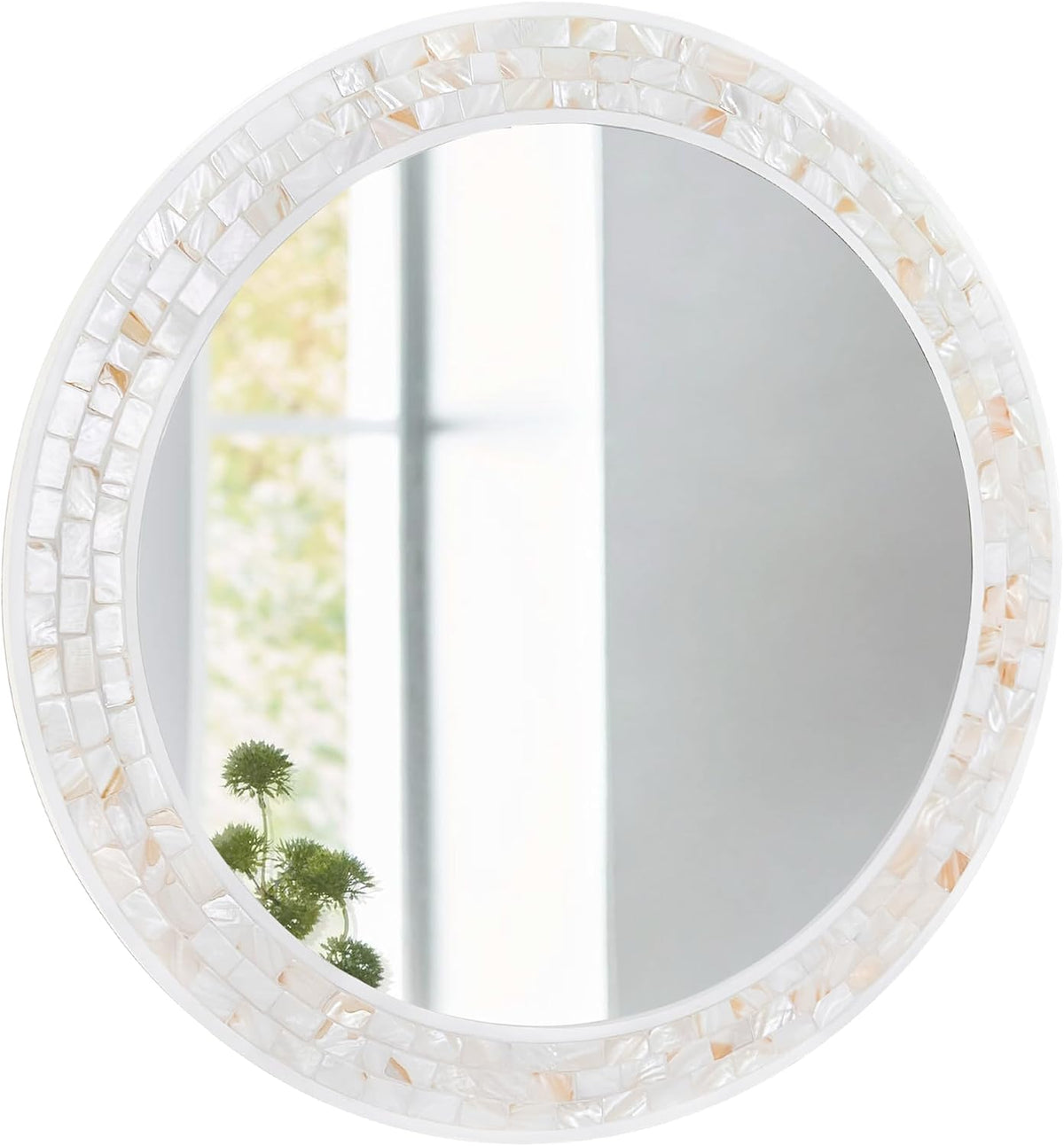 24 Inch Round Mirrors with Mosaic Frame for Wall