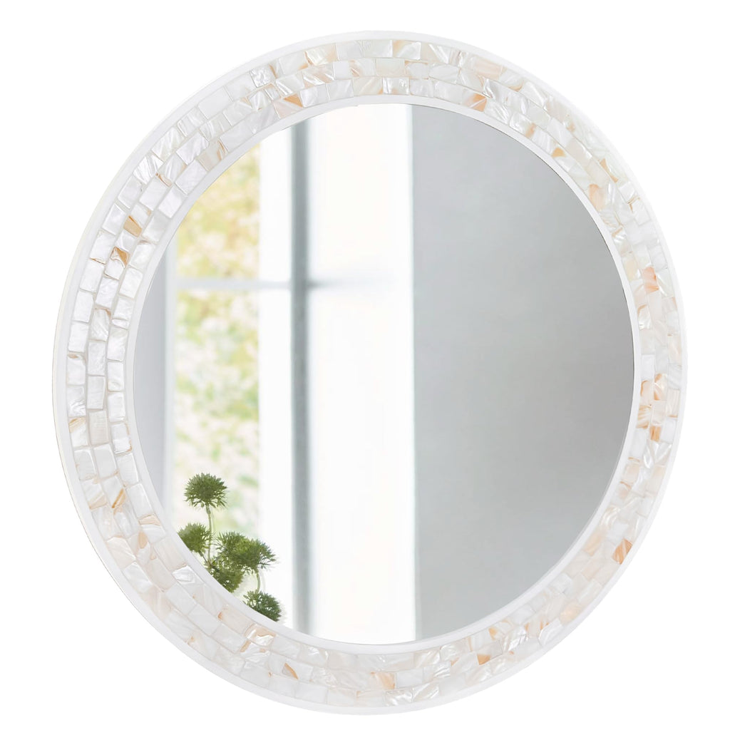 24 Inch Round Mirrors with Mosaic Frame for Wall