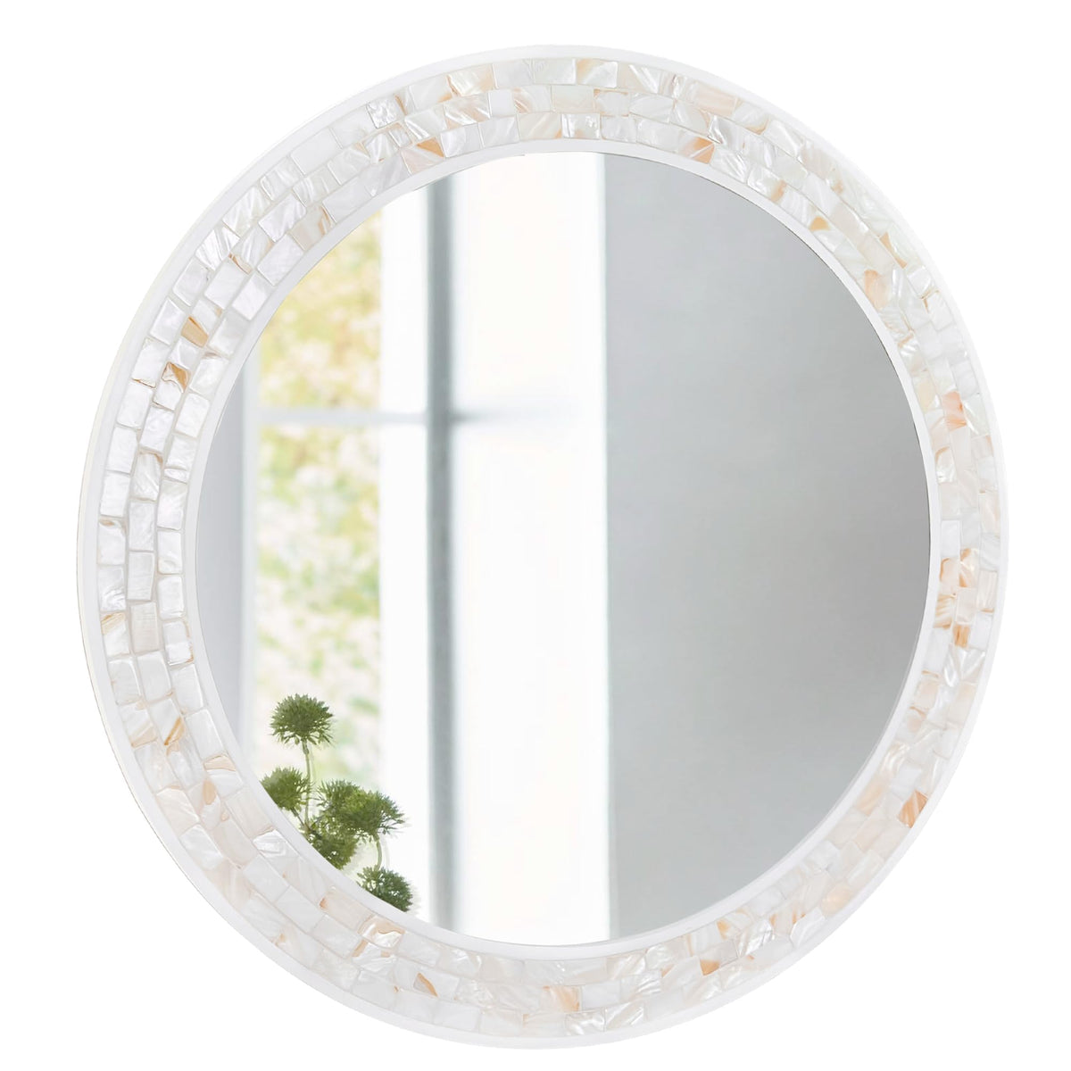 24 Inch Round Mirrors with Mosaic Frame for Wall