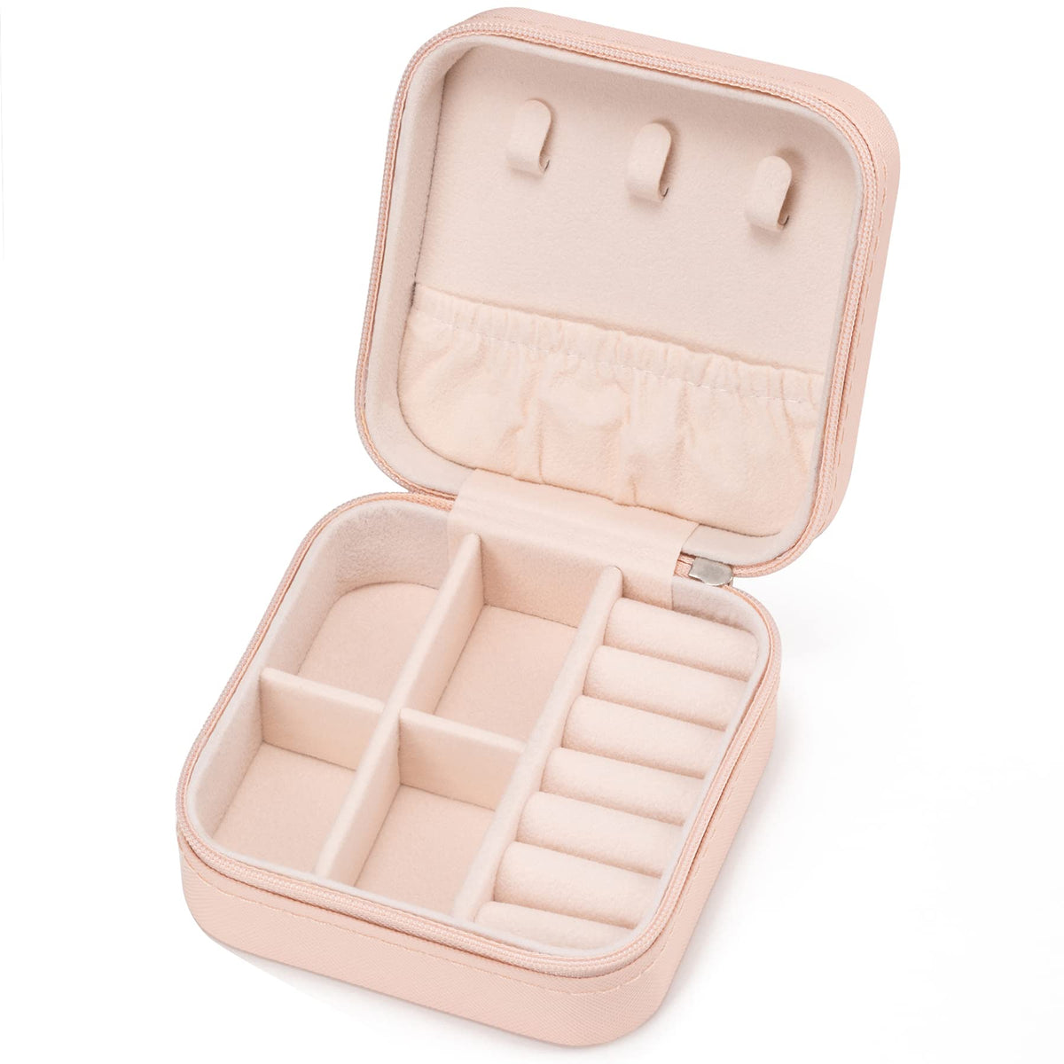 Mini Jewelry Travel Case,Small Jewelry Box,Traveling Jewelry Organizer,Portable Jewellery Storage Holder for Rings Earrings Necklace Bracelet Bangle Organizer,Boxes for Girls Women(PU-Black)