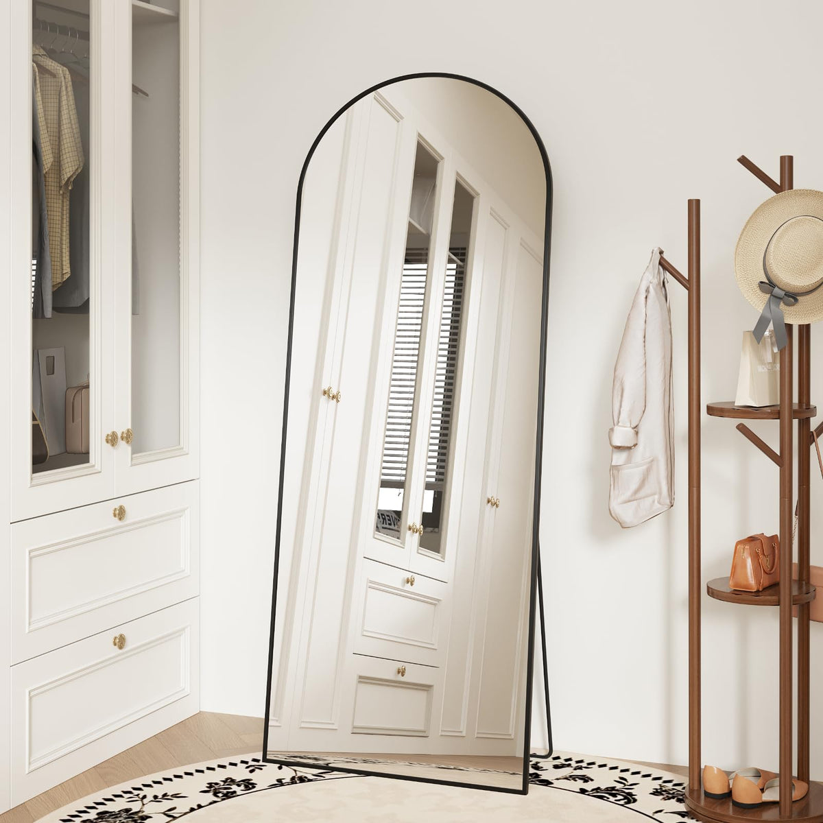Sweetcrispy 55"x15" Full Length Mirror, Standing Full Body Mirror, Black