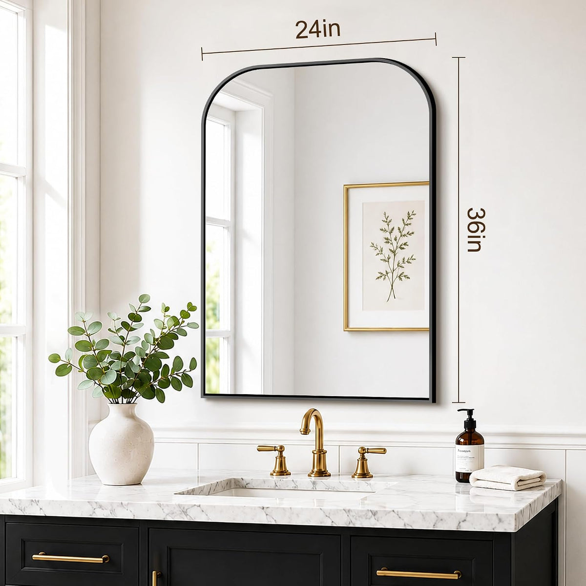 FICTOR 2 Pack 36" x 24" Bathroom Vanity Mirror for Over Sink, Black