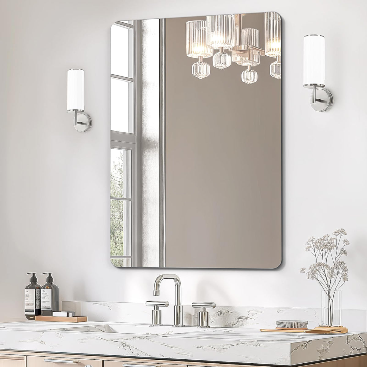 USHOWER Gold Bathroom Mirrors for Over Sink 24"x36" 2 Pack