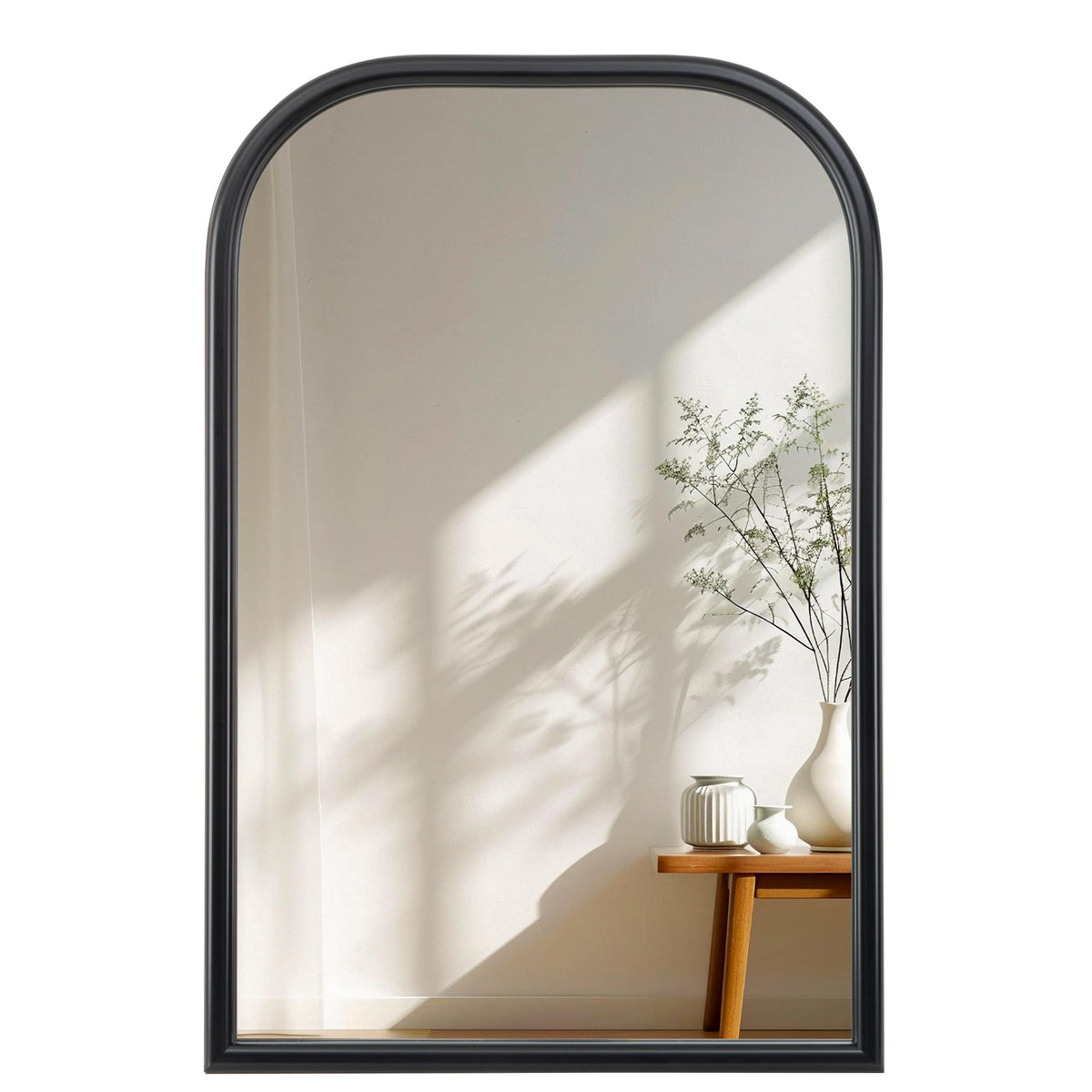 20"x30" Arch Wall Mirror for Wall, Wall Mounted Vanity Mirror for Bedroom, Wood Grain Finish Frame Mirror with Tempered Glass, Vintage Decorative for Bathroom, Entryway, Living Room, Walnut