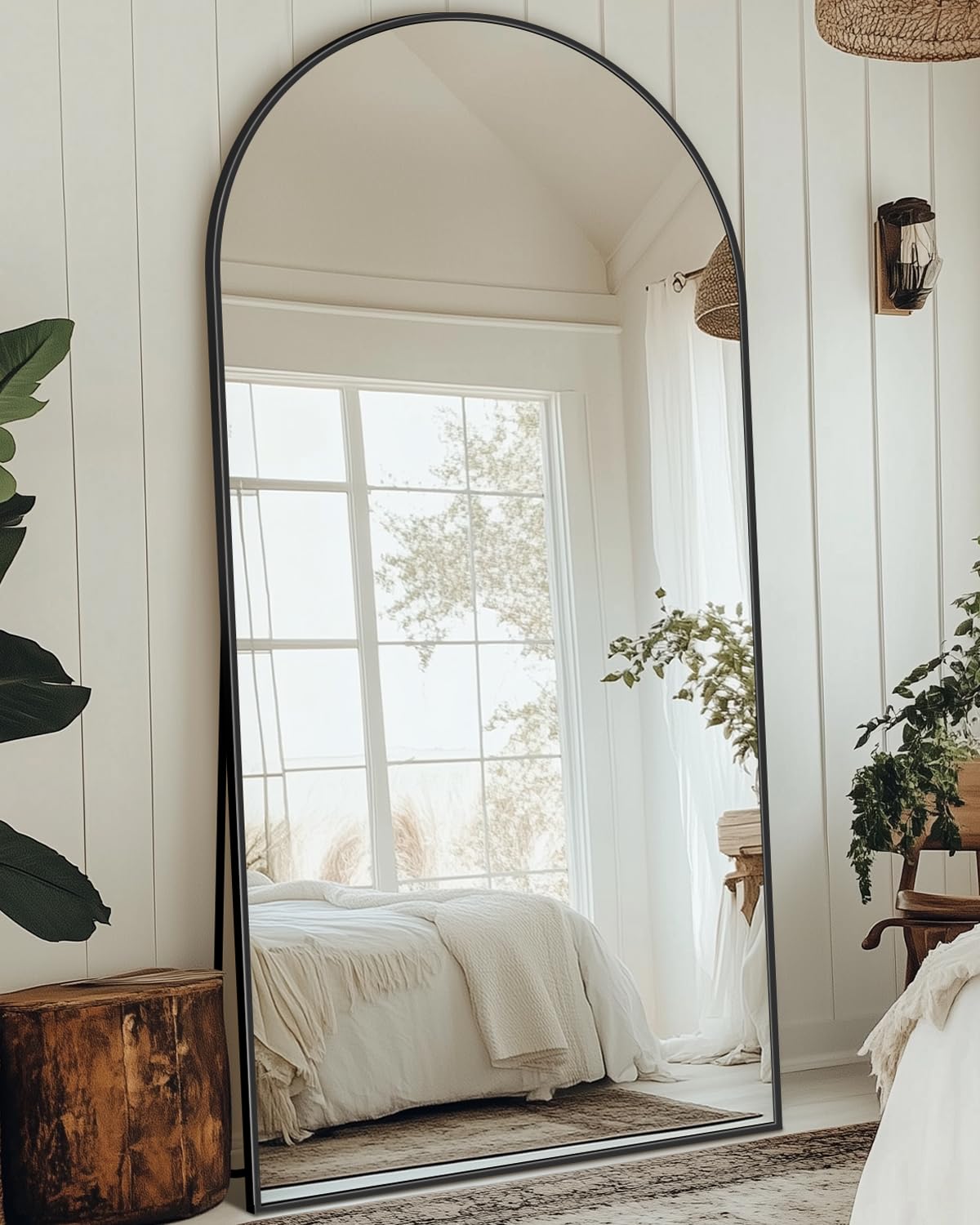 71"x28" Arched Full Length Mirror with Stand,Full Body Floor Mirror