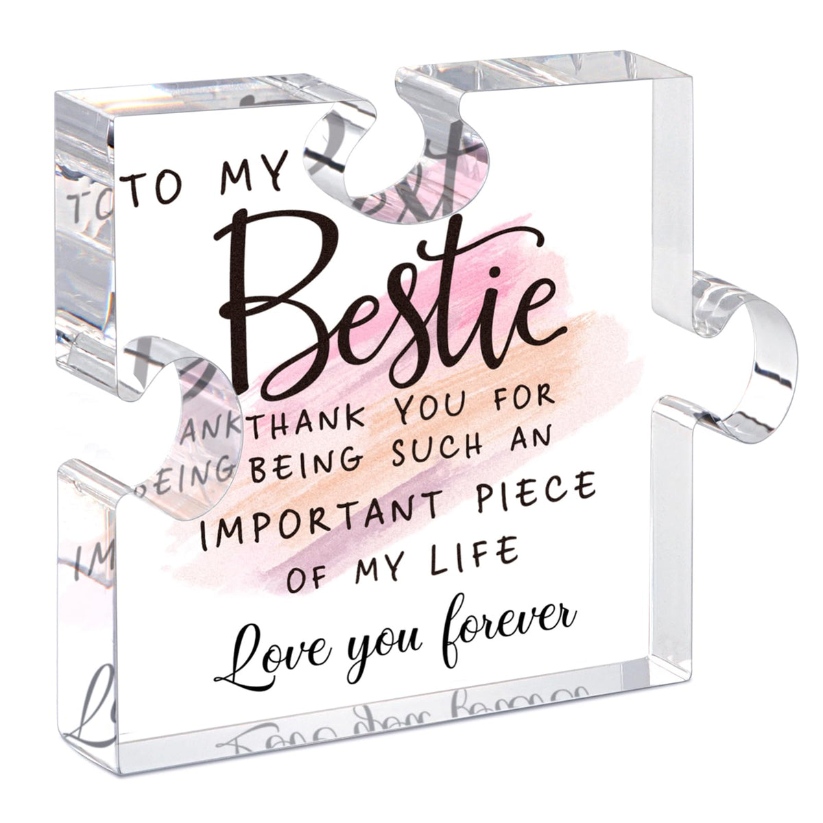 LukieJac Sister Gifts from Sister - Unique Sister Birthday Acrylic Puzzle-Shaped Plaque Desk Decorations Present for Big Sister Mothers Day Christmas Wedding from Sister Brother