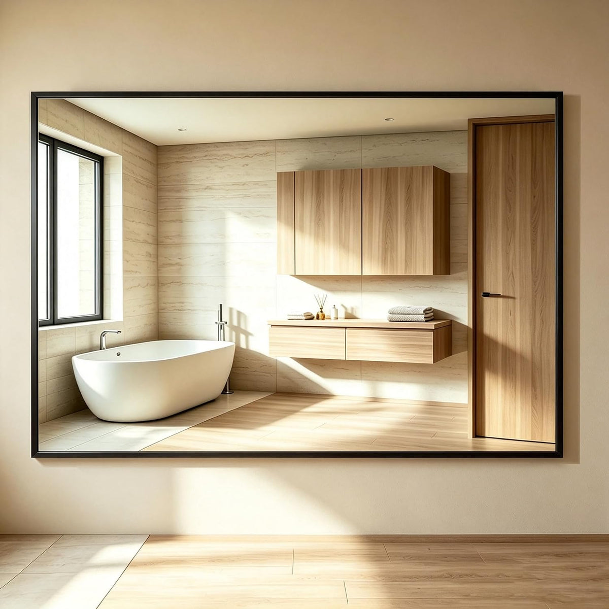 DUMOS Bathroom Mirror for Over Sink, 48"x30" Rectangle Wall Mount Mirror