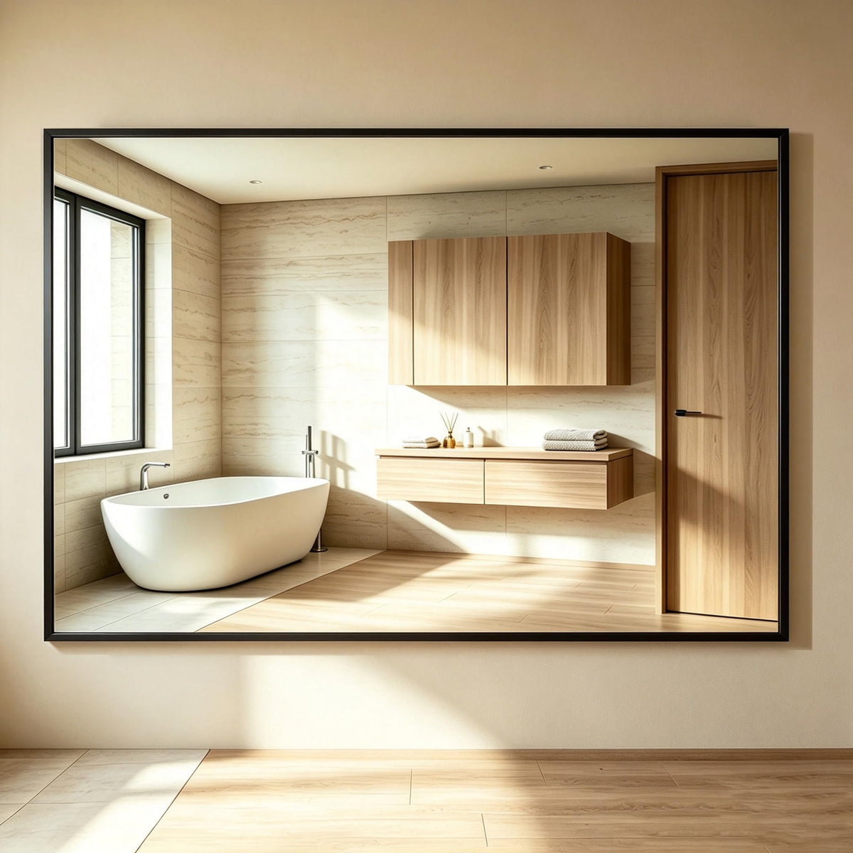 DUMOS Bathroom Mirror for Over Sink, 48"x30" Rectangle Wall Mount Mirror
