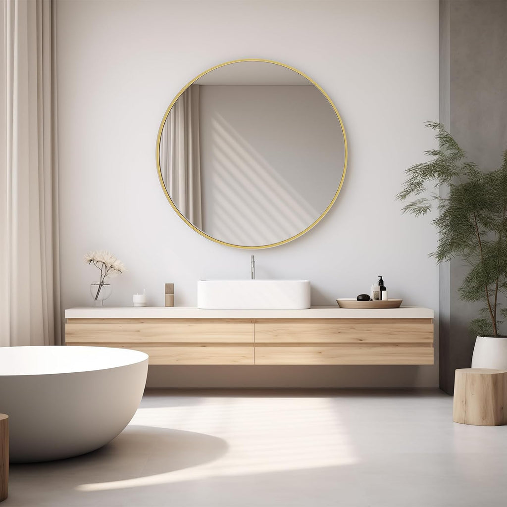 NEWBULIG 36 Inch Round Bathroom Mirror, Wall Mount Vanity Mirror