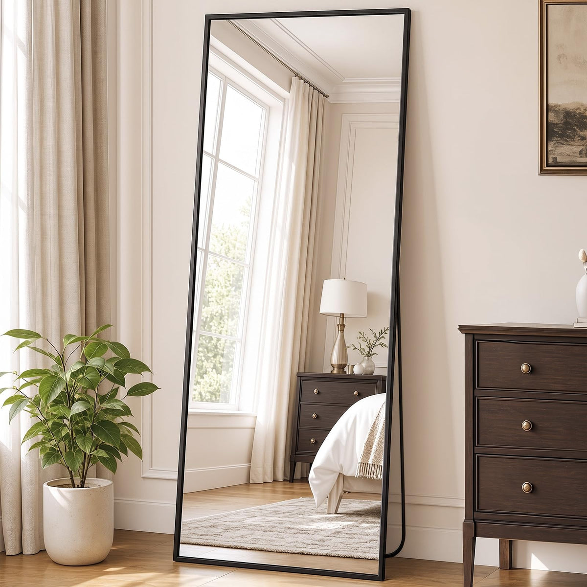 DUMOS Arched Mirror Full Length Floor, 59x16 Inch Full Body Standing Mirror