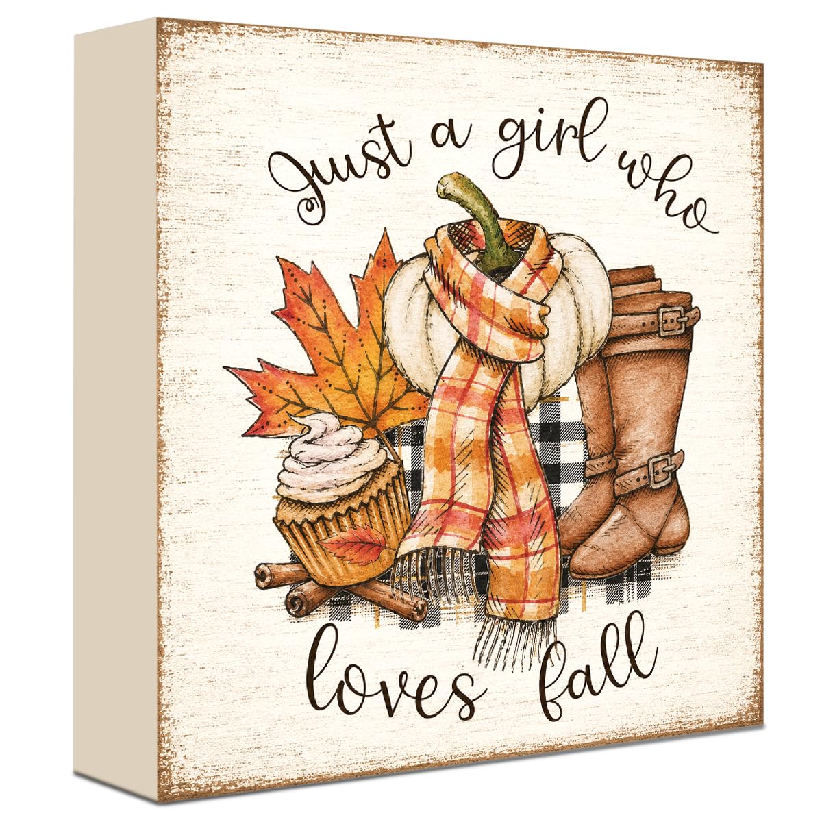 Fall Decorations for Home Football Pumpkin Wood Sign Fall Wall Shelf Decor