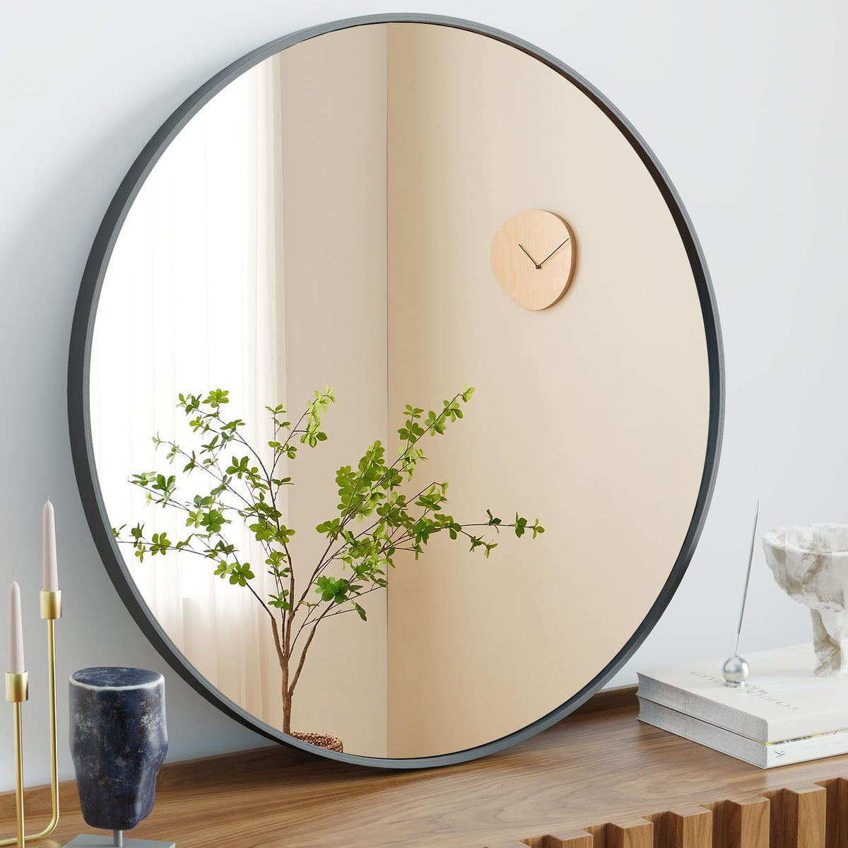 NEWBULIG 36 Inch Round Bathroom Mirror, Wall Mount Vanity Mirror