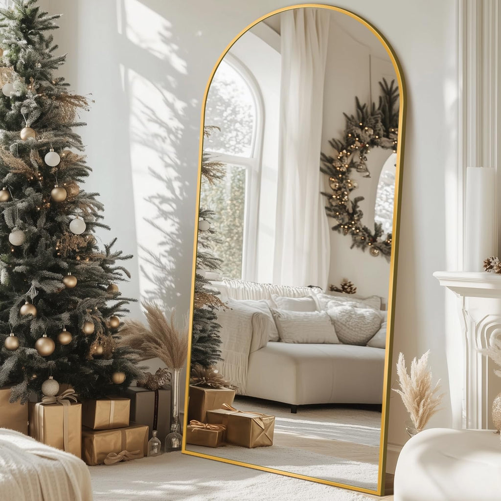 71"x28" Arched Full Length Mirror with Stand,Full Body Floor Mirror