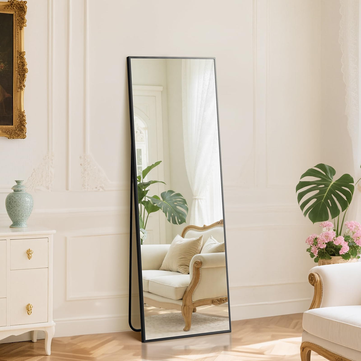 DUMOS Arched Mirror Full Length Floor, 59x16 Inch Full Body Standing Mirror