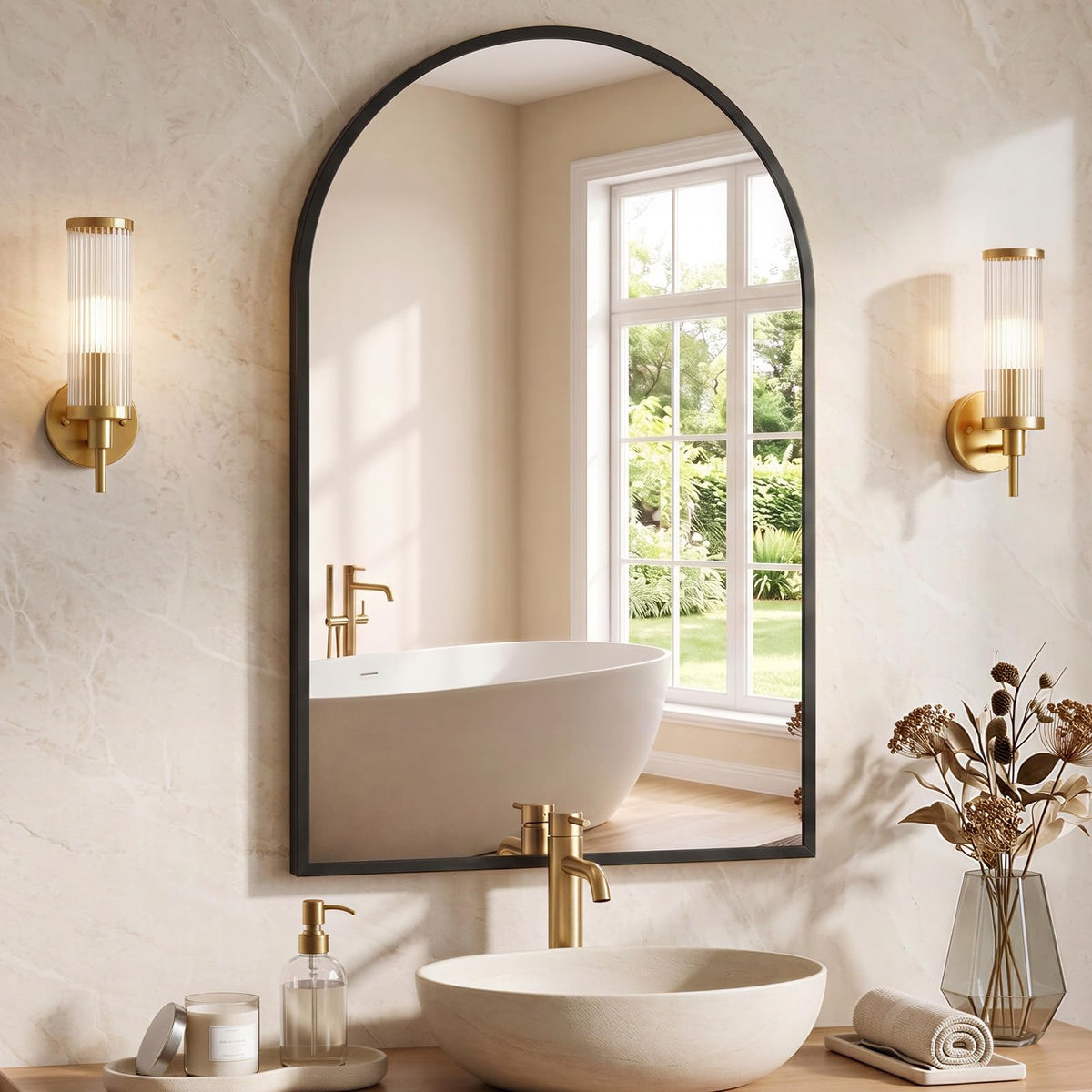 NEWBULIG 36 Inch Round Bathroom Mirror, Wall Mount Vanity Mirror