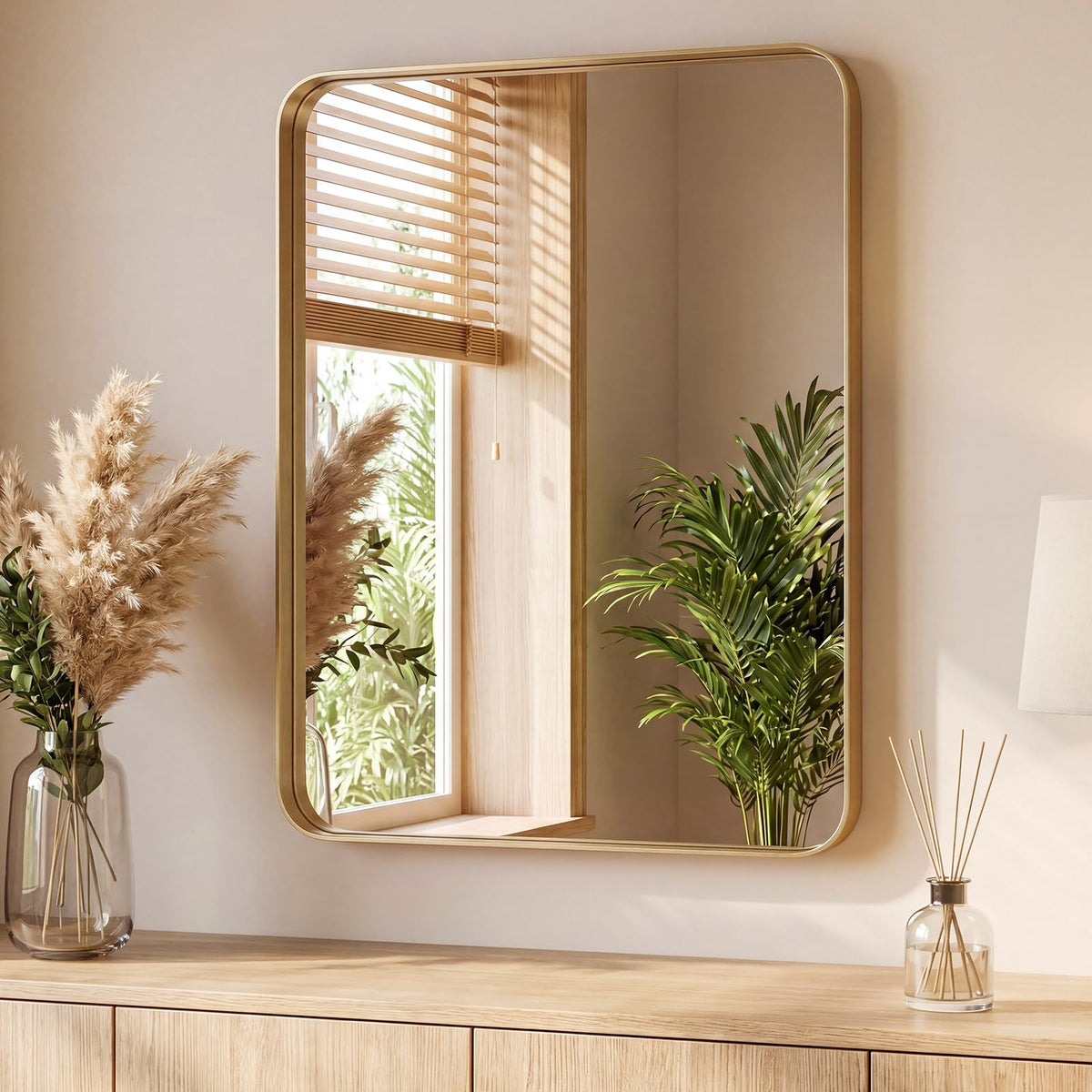 Sweetcrispy 26"x38" Arched Bathroom Mirror, Bathroom Mirrors for Over Sink