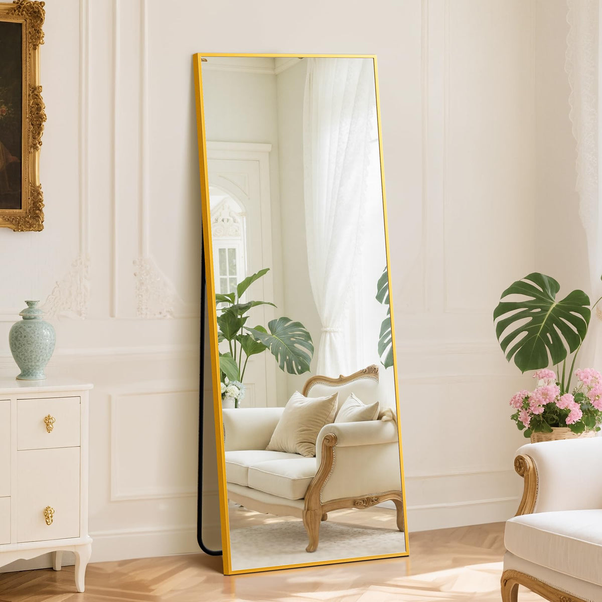 DUMOS 63"x20" Arched Full Length Floor Mirror, Full Body Mirror with Stand