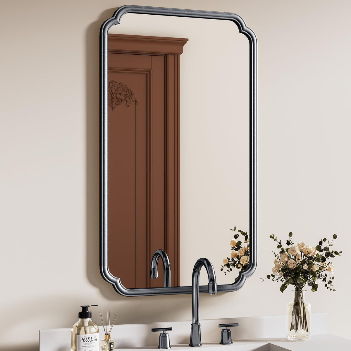 Ferytange 48"x16" Gold Door Mirror Full Length Over The Door with Non-Rusting Metal Frame, Modern Full Body Mirror Bedroom Closet Bathroom