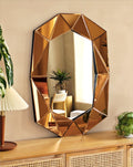 Oval Diamond-Shape Wall Mirror: Green Mirror Frame 39.4x27.5 inch