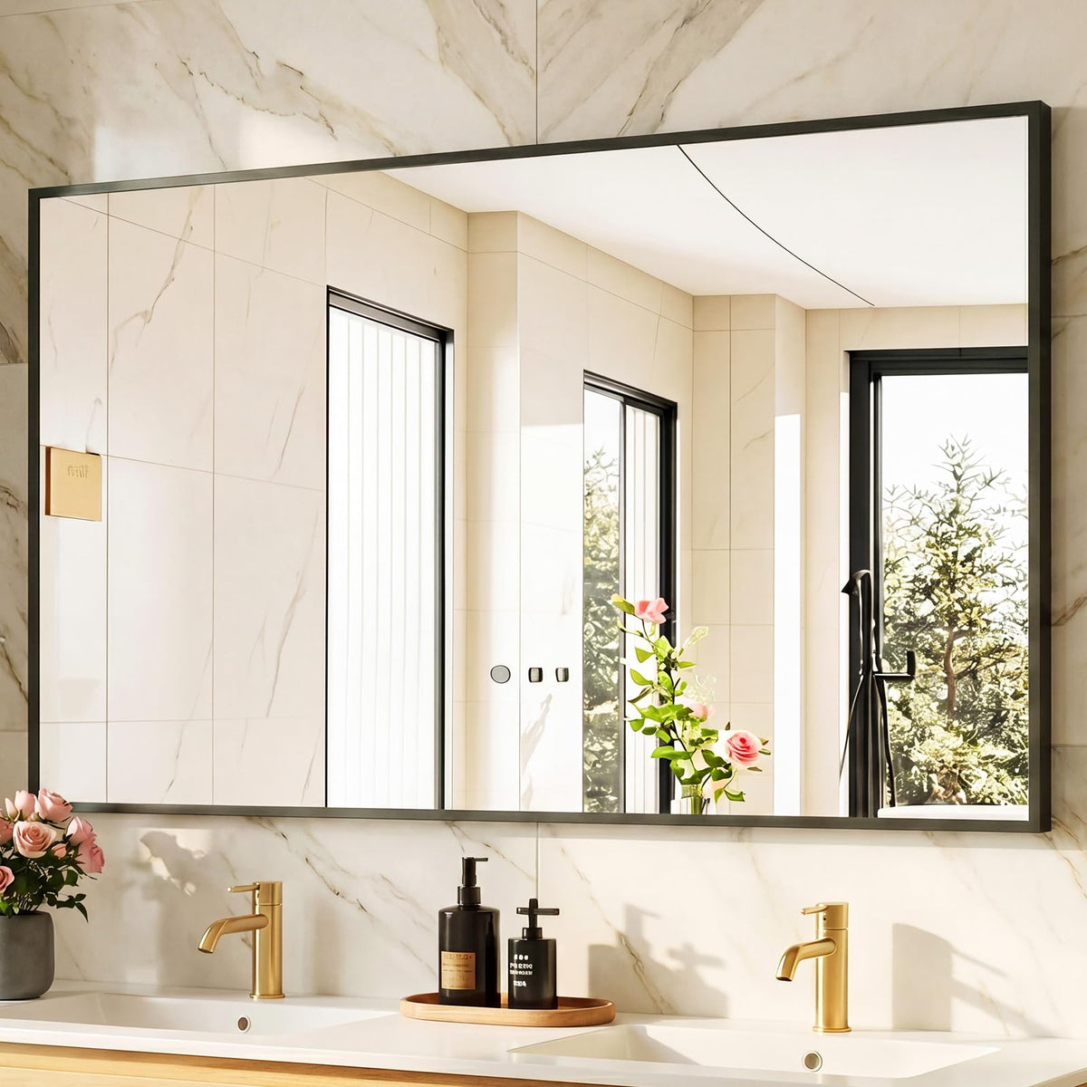 Sweetcrispy 26"x38" Arched Bathroom Mirror, Bathroom Mirrors for Over Sink