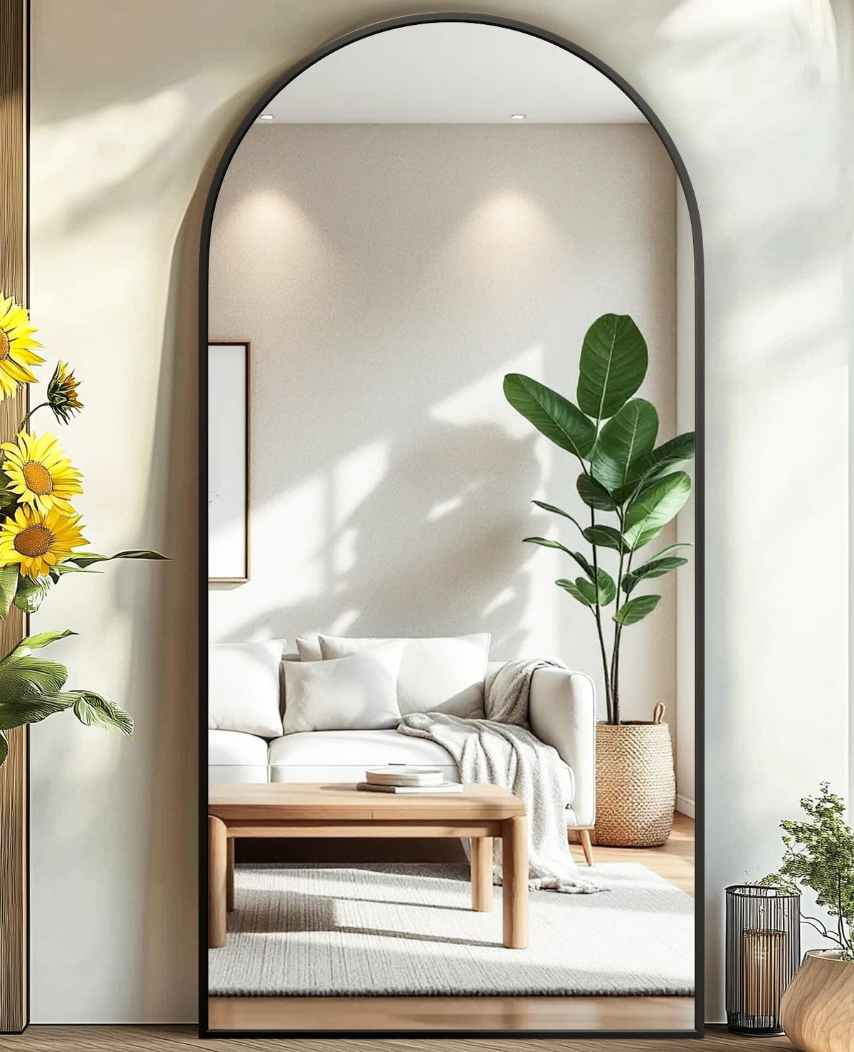 81"×41" Floor Mirror Full Length Arched Full Length Mirror Gold