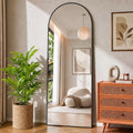 ITSRG Floor Mirror, Full Length Mirror with Stand, Arched Wall Mirror, Gold Floor Mirror Freestanding, Wall Mounted Mirror for Bedroom Living Room, Gold