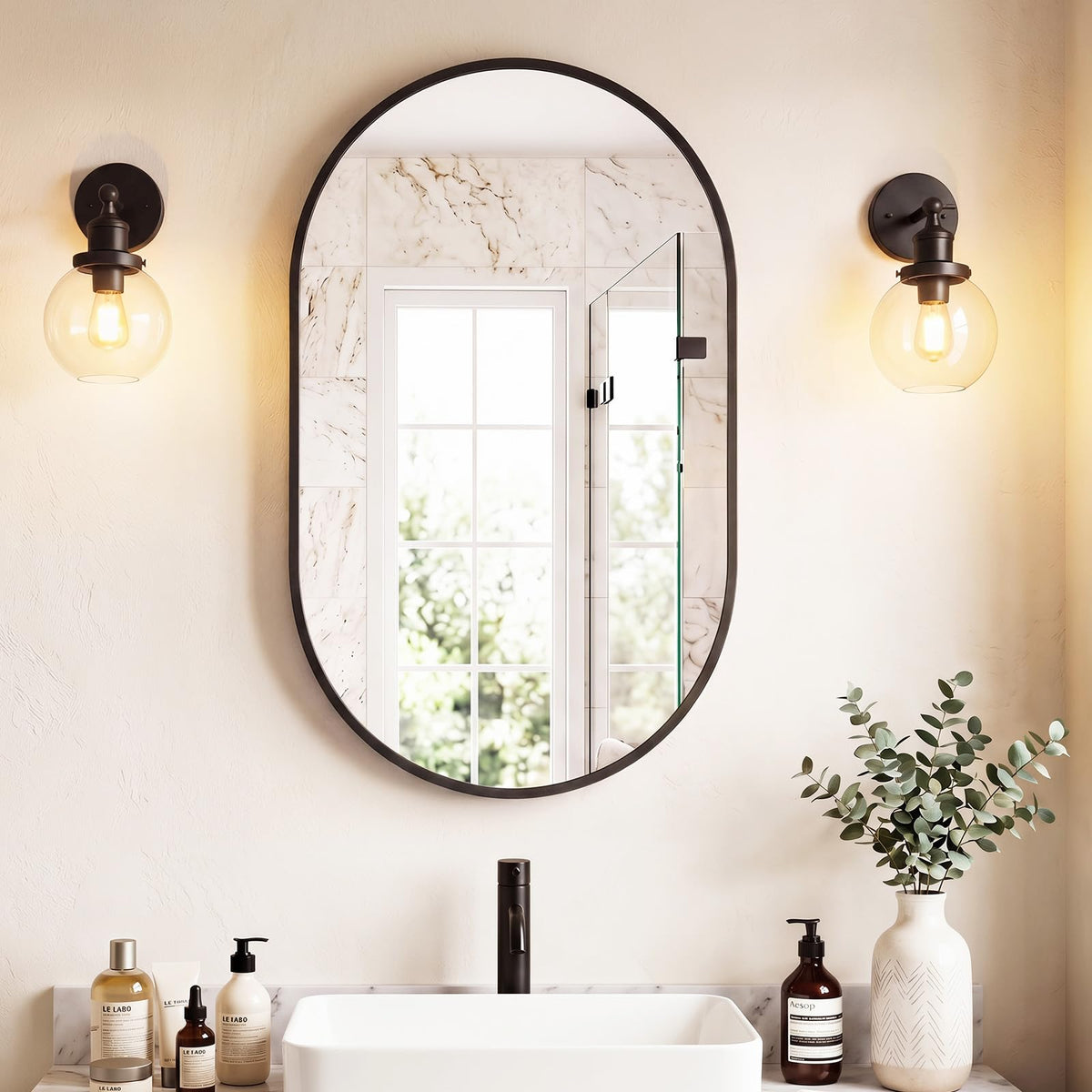 Sweetcrispy Bathroom Mirror 40x30 Inch, Vanity Mirror for Wall