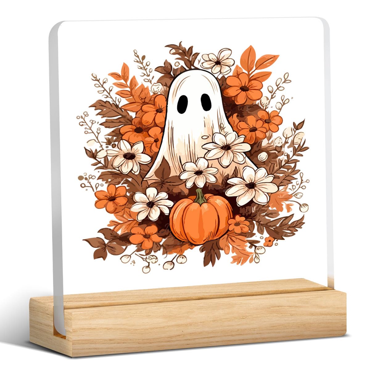 Cute Halloween Decor Indoor Ghost Hocus Pocus I Need Coffee to Focus Sign
