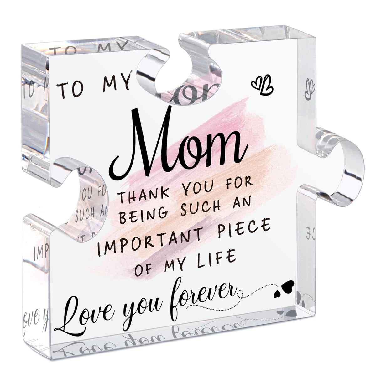 LukieJac Sister Gifts from Sister - Unique Sister Birthday Acrylic Puzzle-Shaped Plaque Desk Decorations Present for Big Sister Mothers Day Christmas Wedding from Sister Brother