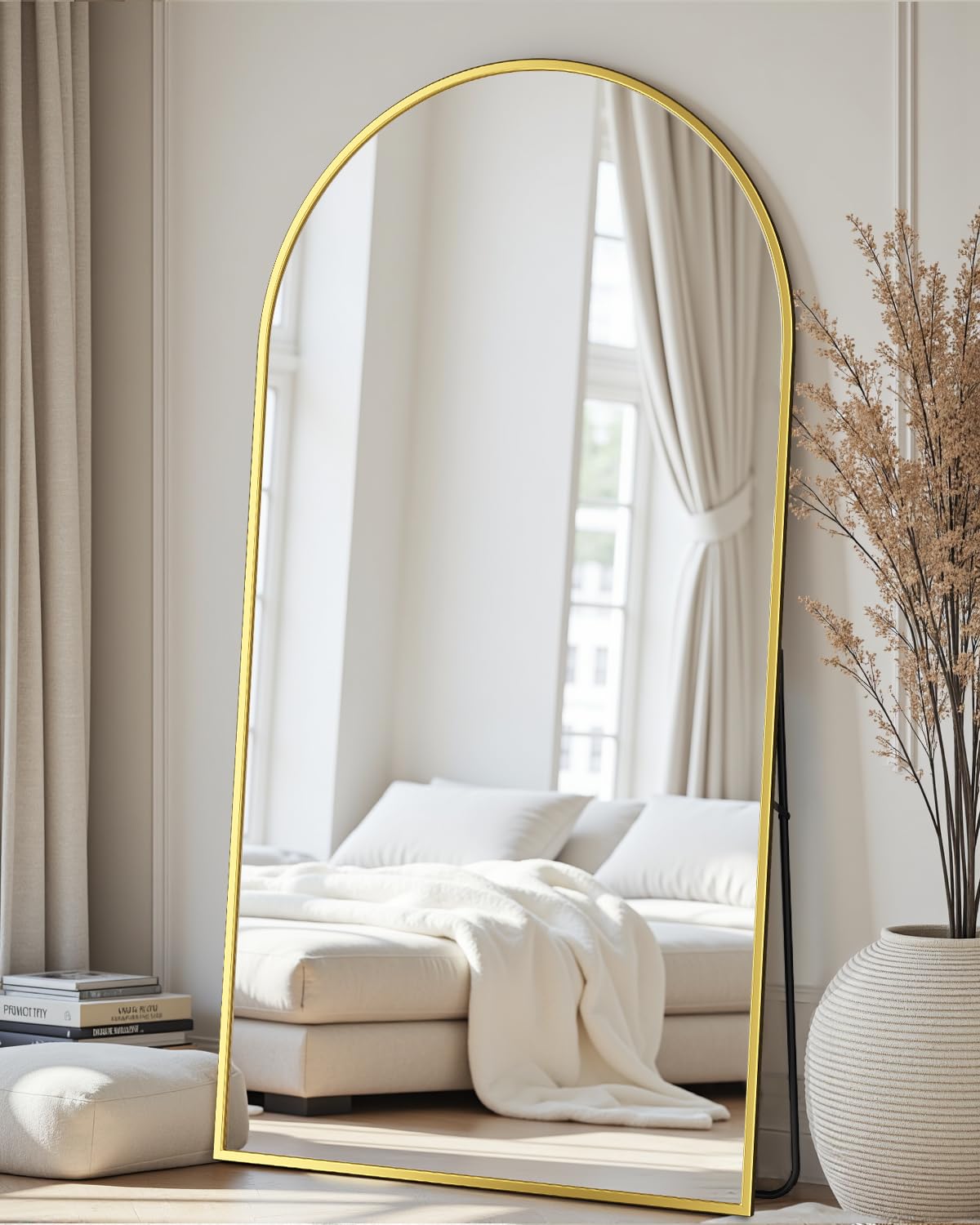 71"x28" Arched Full Length Mirror with Stand,Full Body Floor Mirror