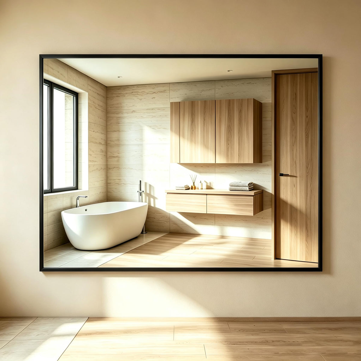DUMOS Bathroom Mirror for Over Sink, 48"x30" Rectangle Wall Mount Mirror