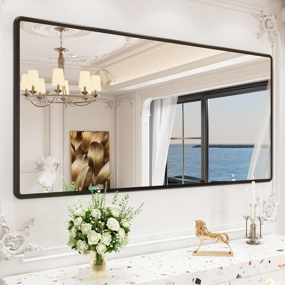 pertetey 56 x 16 in Home Gym Mirrors, Frameless, 2-Pack