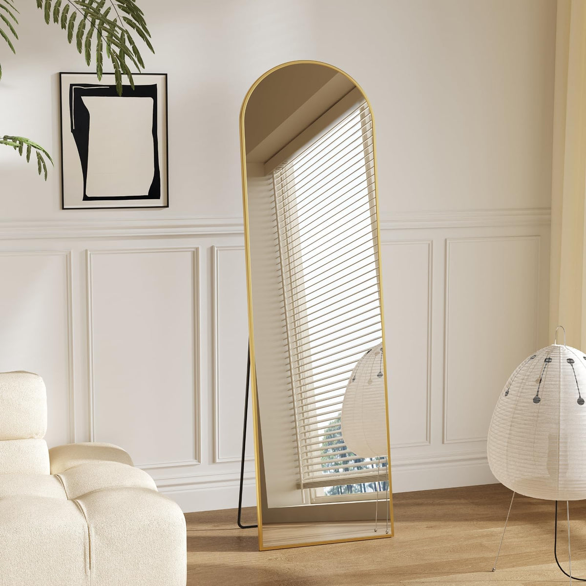 Sweetcrispy 55"x15" Full Length Mirror, Standing Full Body Mirror, Black