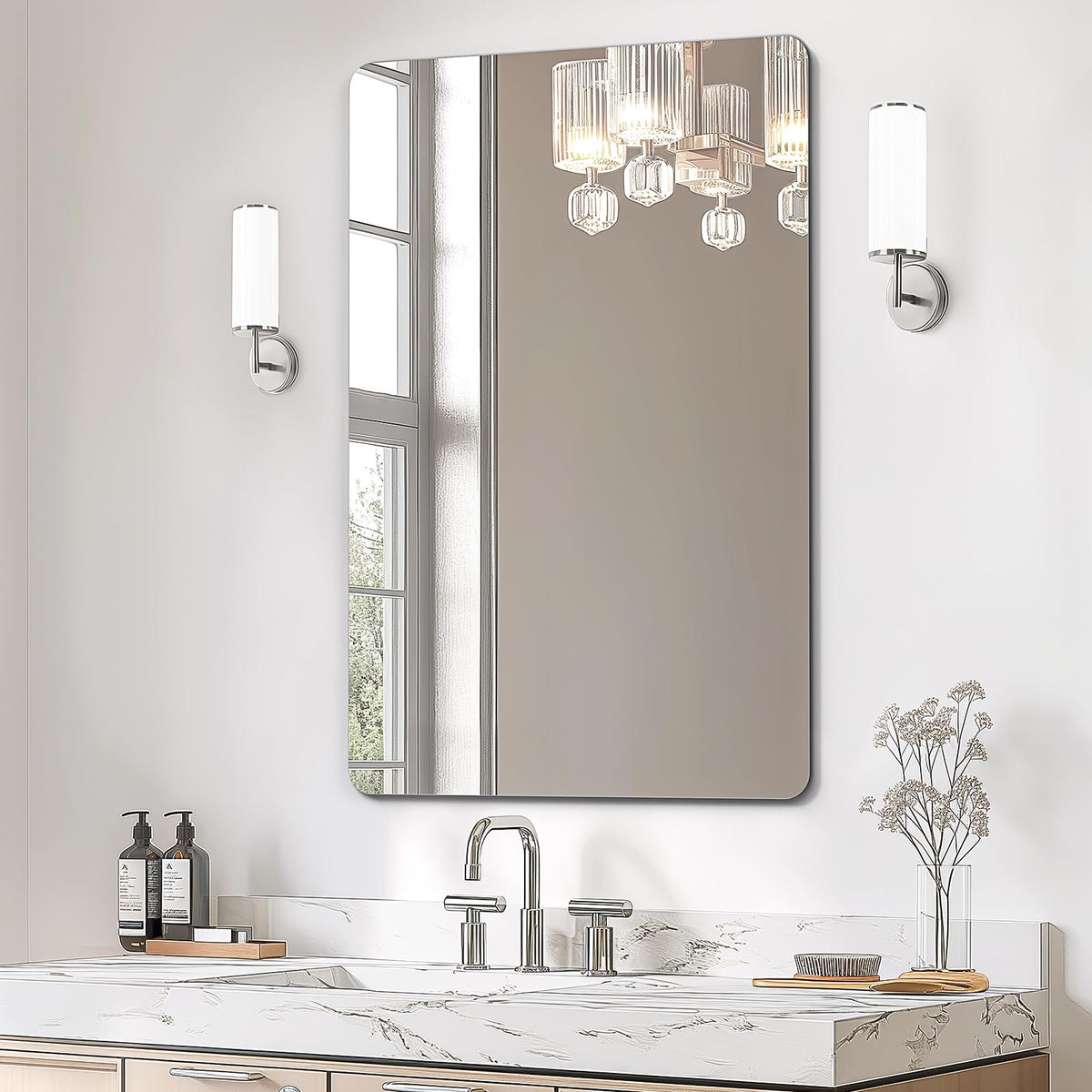 USHOWER Gold Bathroom Mirrors for Over Sink 24"x36" 2 Pack