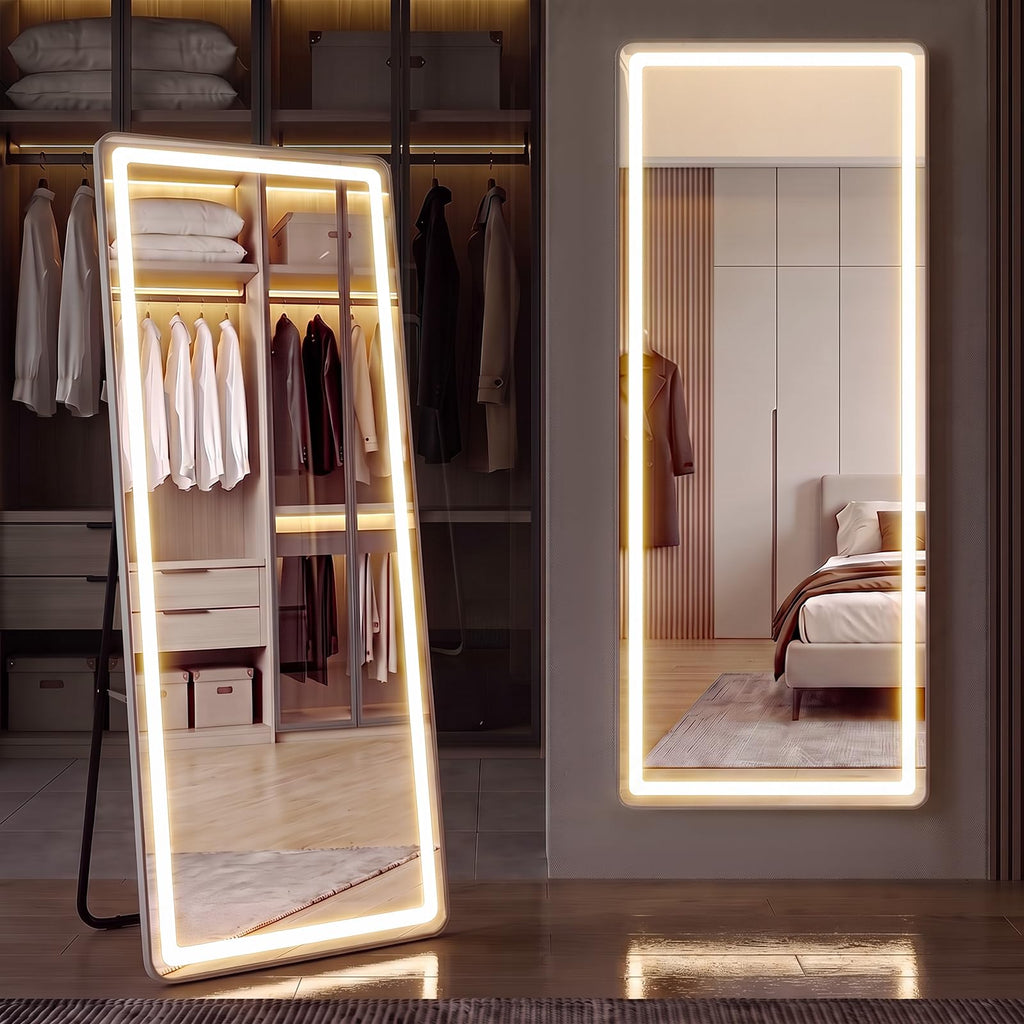 21"x64" Full Length Mirror with Lights, Standing Mirror