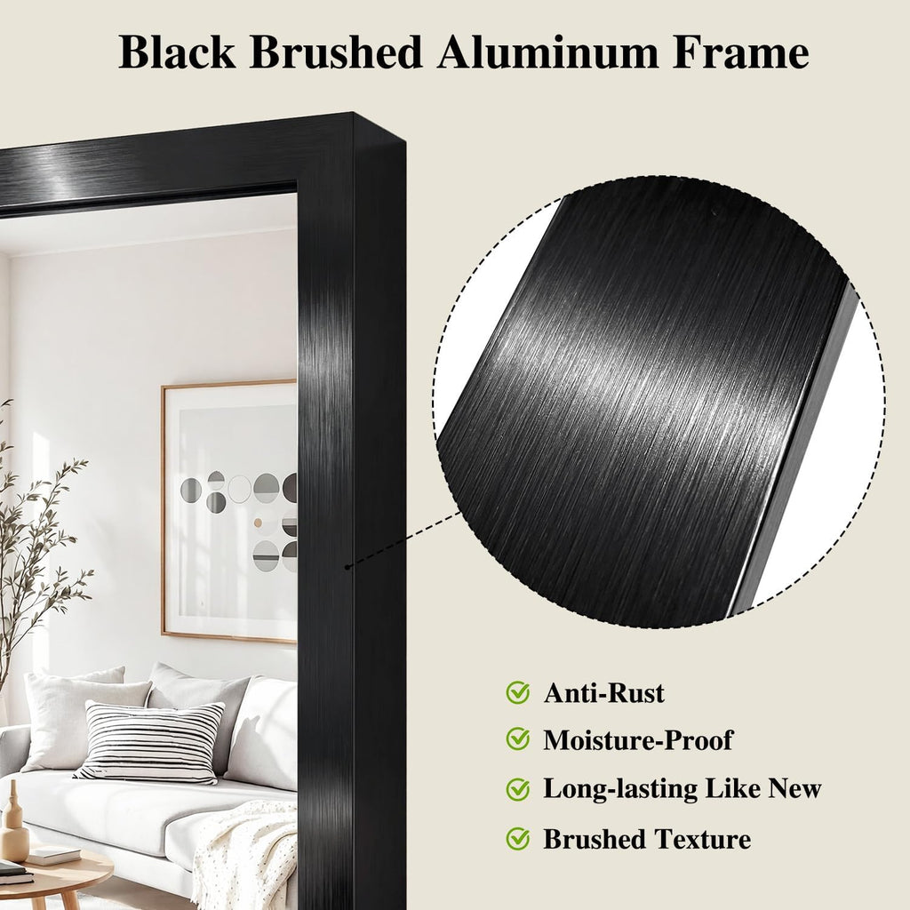 Koonmi Black Mirrors for Wall, 30x40 Inch Bathroom Mirror, Rectangular Wall Mirror for Living Room Bedroom Bathroom, Hangs Horizontally or Vertically