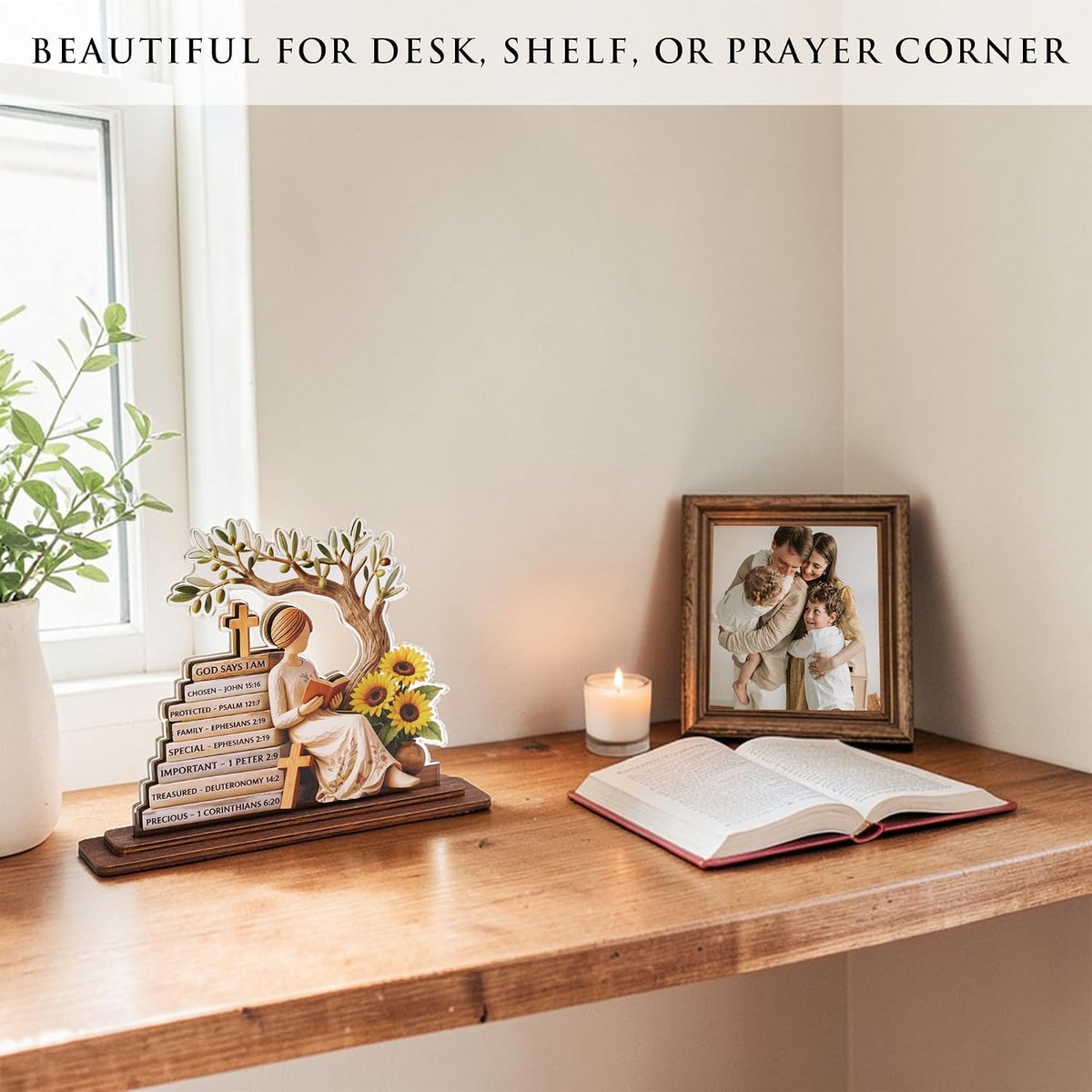 Christian Gifts for Women: Bible Verse Decor, God Says I Am Decorative Sign