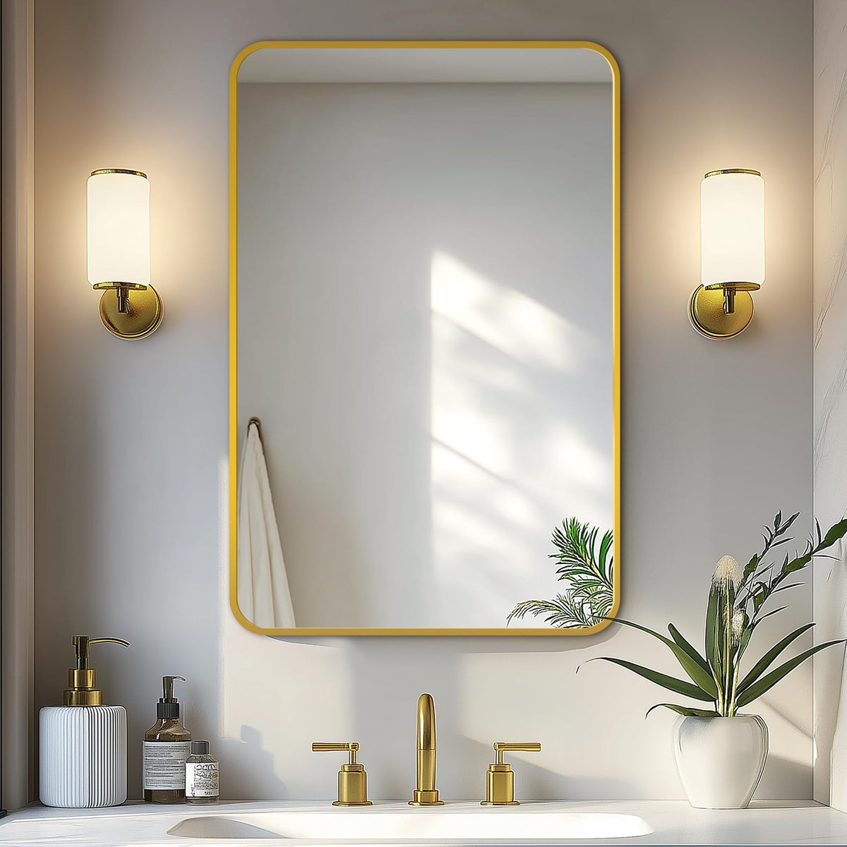 Delma Bathroom Vanity Mirror, Black Framed Mirror for Over Sink, 36x30