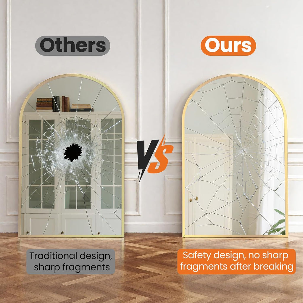 Sweetcrispy 26"x38" Arched Bathroom Mirror, Bathroom Mirrors for Over Sink