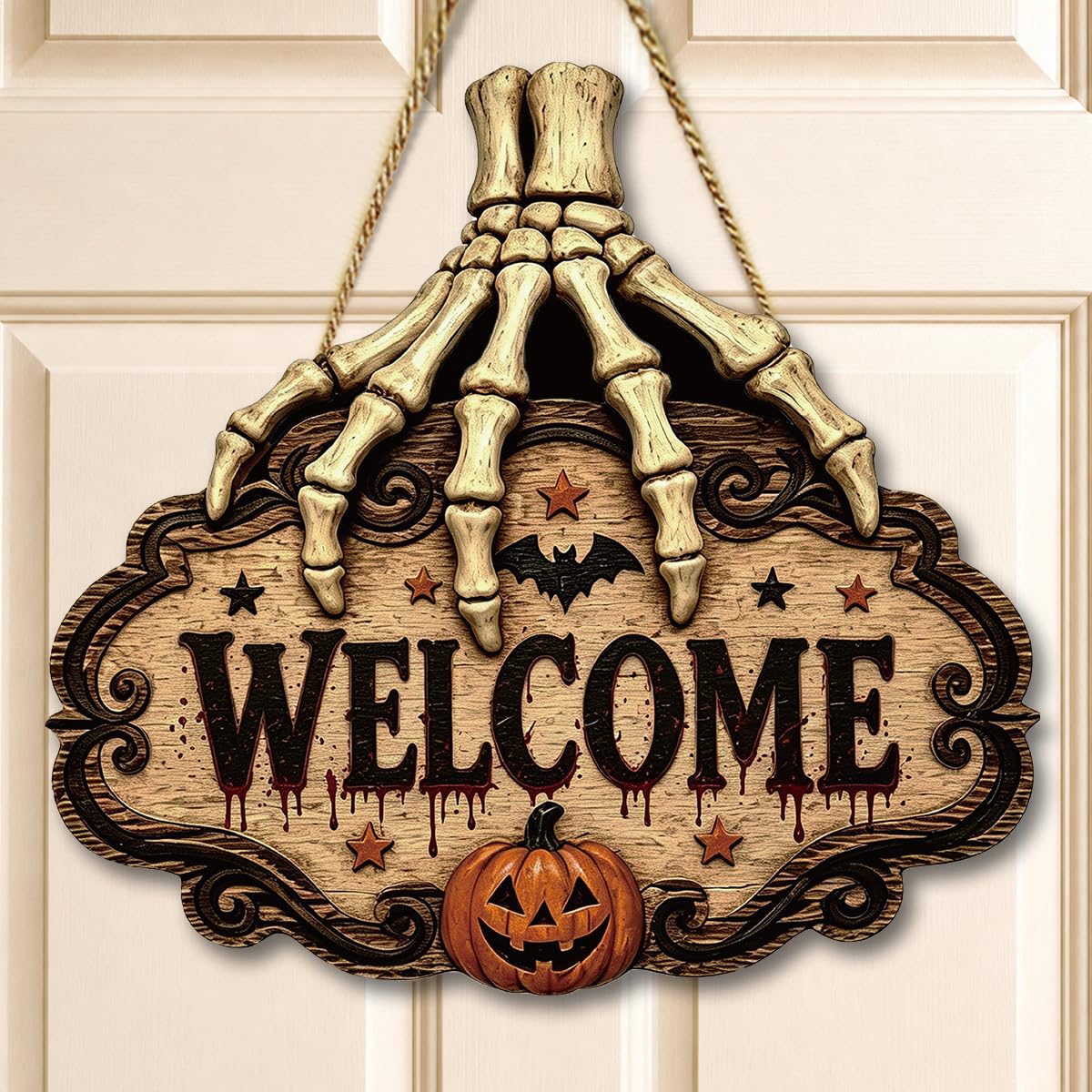 Fall Decorations for Home Fall Decor Rustic Tis' the Season Pumpkin Sign, Autumn Thanksgiving Decor Sign for Home Office Bathroom Kitchen Bedroom Room Mantel Tiered Tray Decoration 5 x 5 Inches