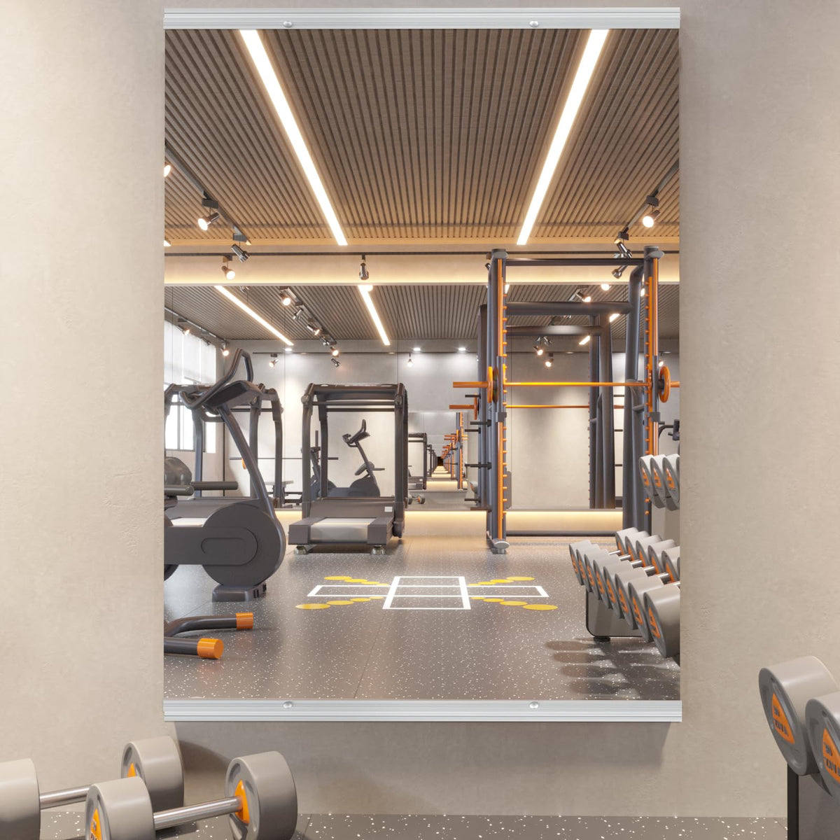pertetey 56 x 16 in Home Gym Mirrors, Frameless, 2-Pack