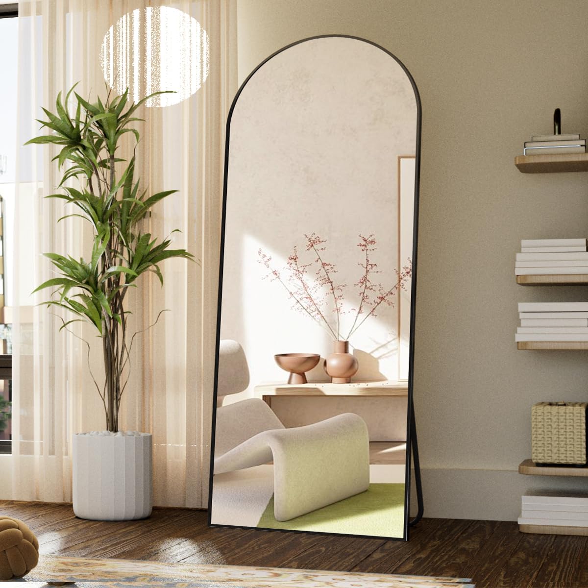 Koonmi 71x30 Arched Full Length Mirror, Floor Mirror with Stand