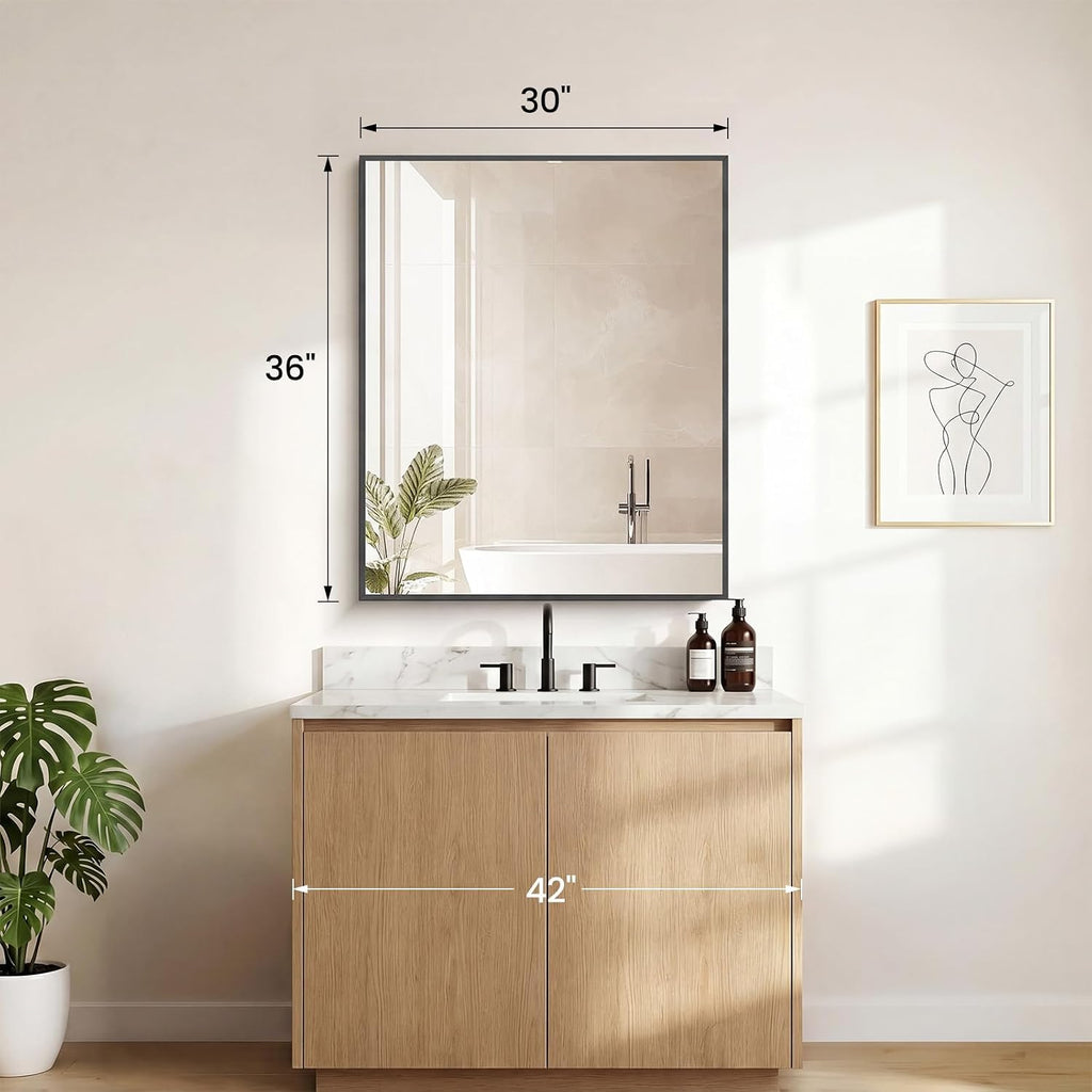 NEWBULIG Bathroom Wall Mirror, Vanity Home Mirror, 30x36 Inch