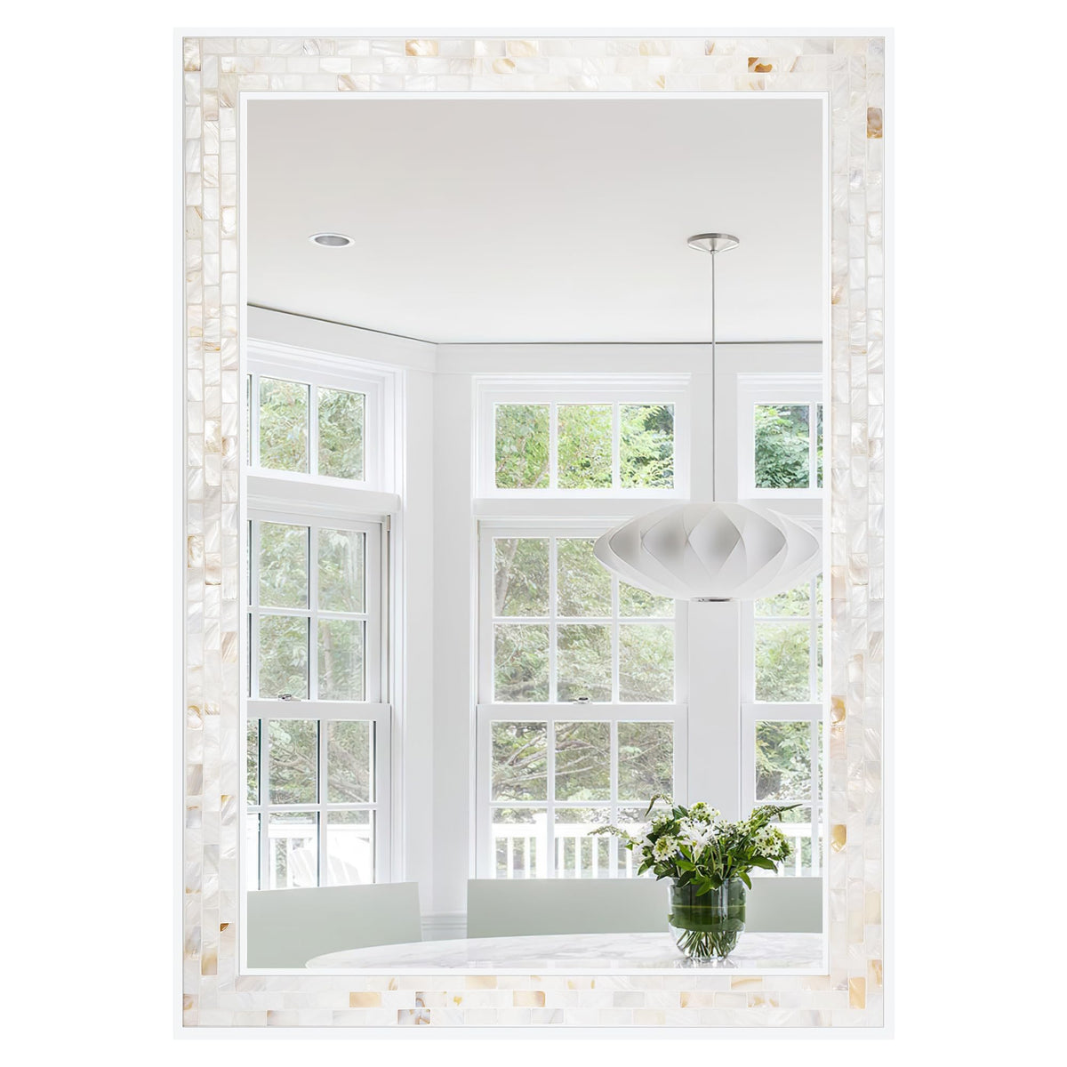 24 Inch Round Mirrors with Mosaic Frame for Wall