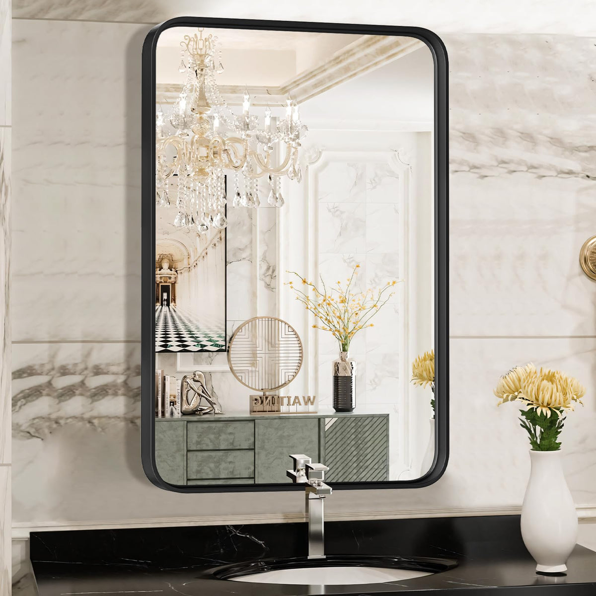 NEWBULIG Bathroom Wall Mirror, Vanity Home Mirror, 30x36 Inch