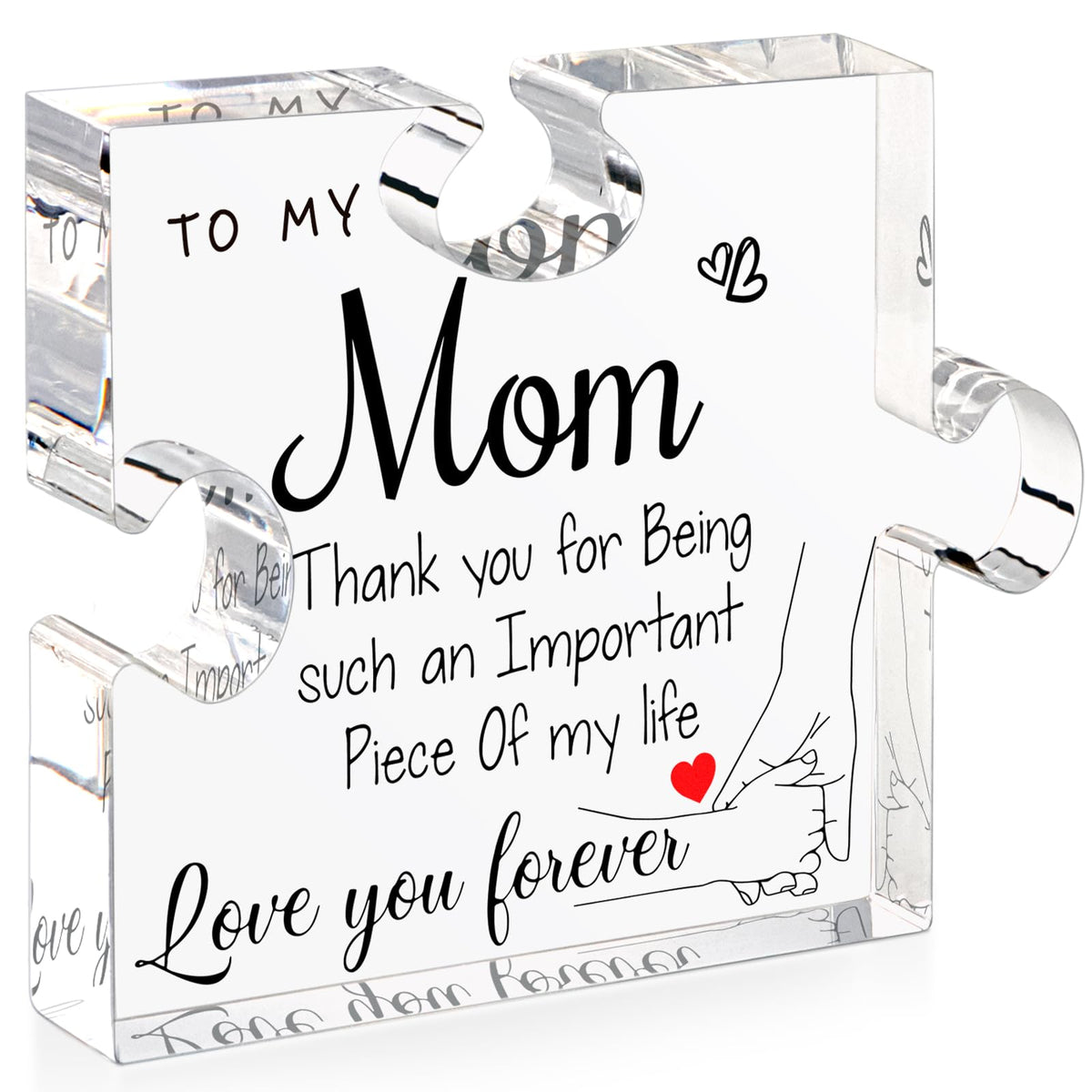 LukieJac Sister Gifts from Sister - Unique Sister Birthday Acrylic Puzzle-Shaped Plaque Desk Decorations Present for Big Sister Mothers Day Christmas Wedding from Sister Brother