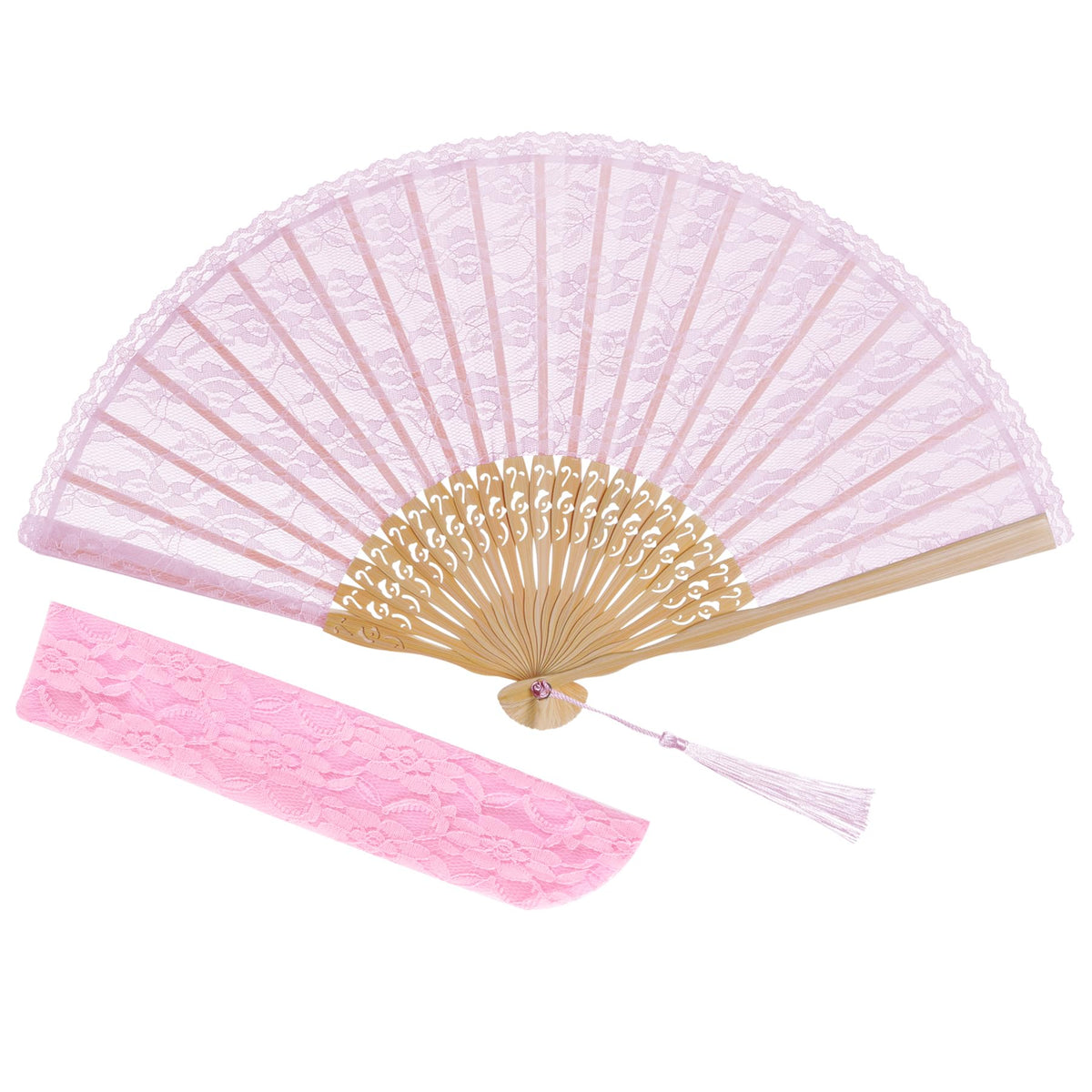 choyaxo Black Lace Handheld Fan Bamboo Folding Fan