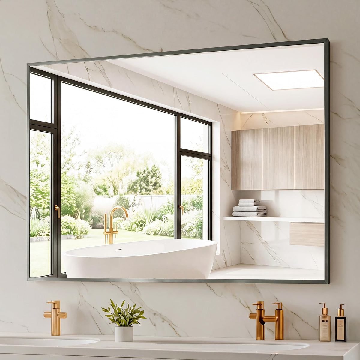 NEWBULIG Bathroom Wall Mirror, Vanity Home Mirror, 30x36 Inch